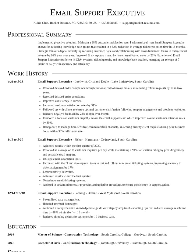 Director resume template