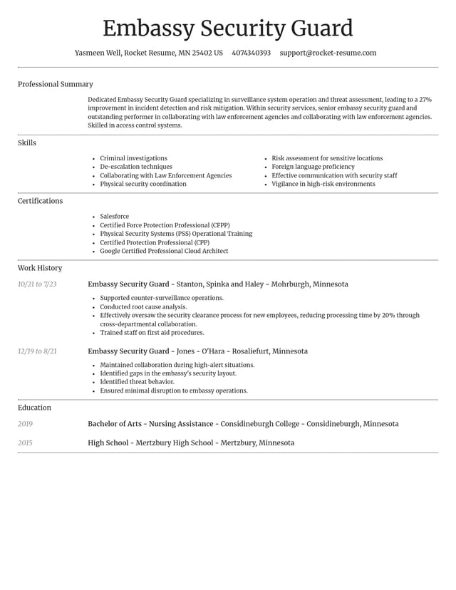 Dignified resume template