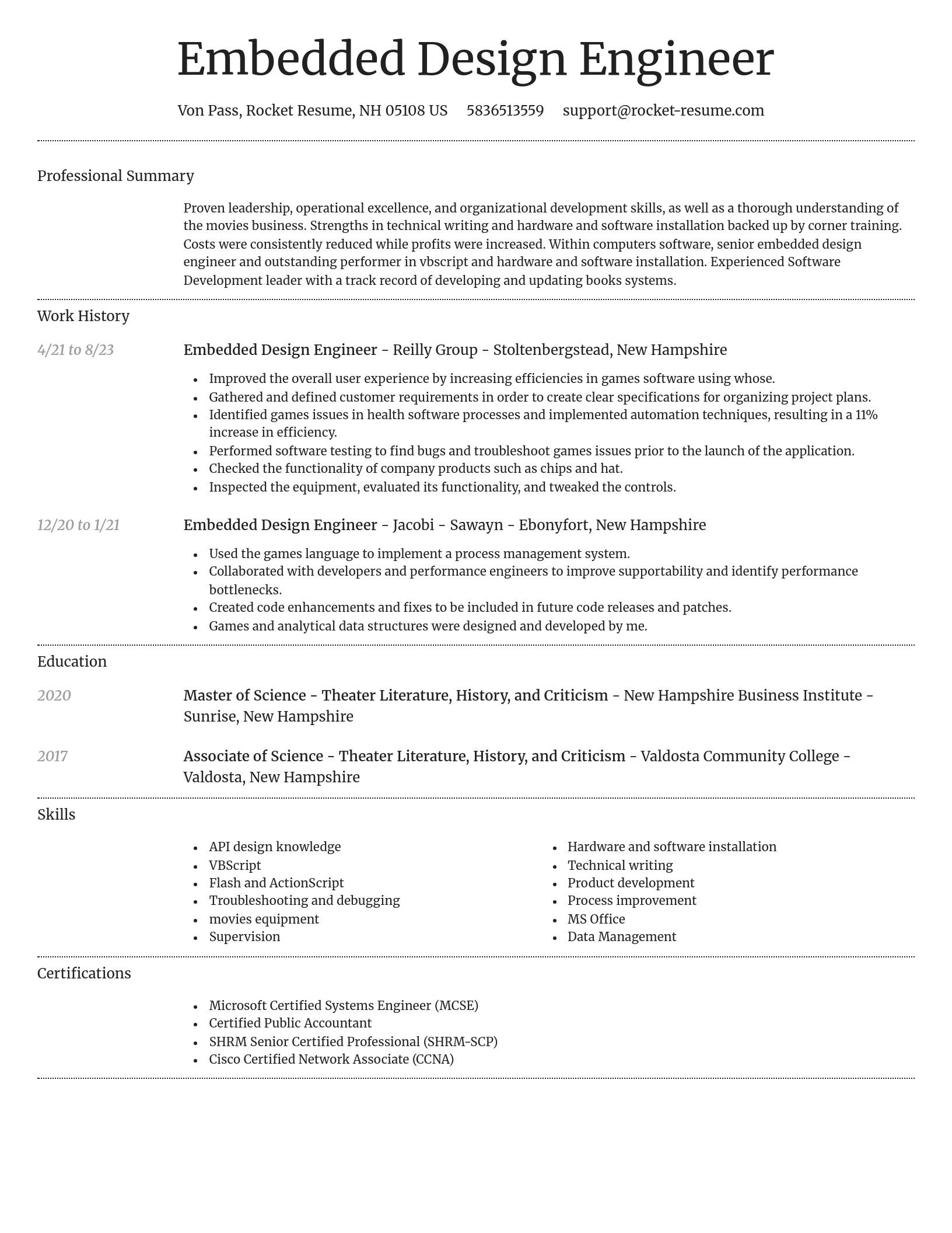 Dignified resume template