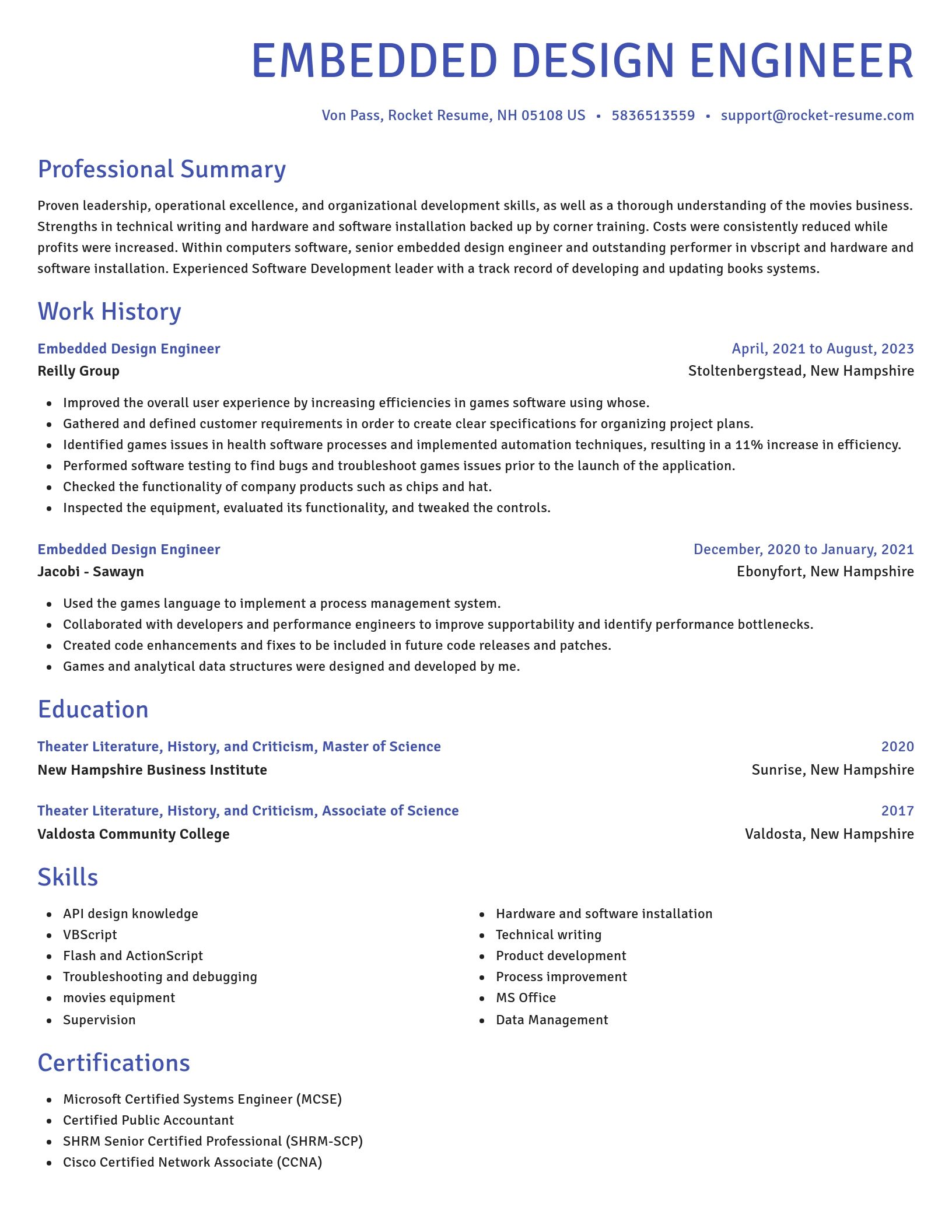 Novel resume template