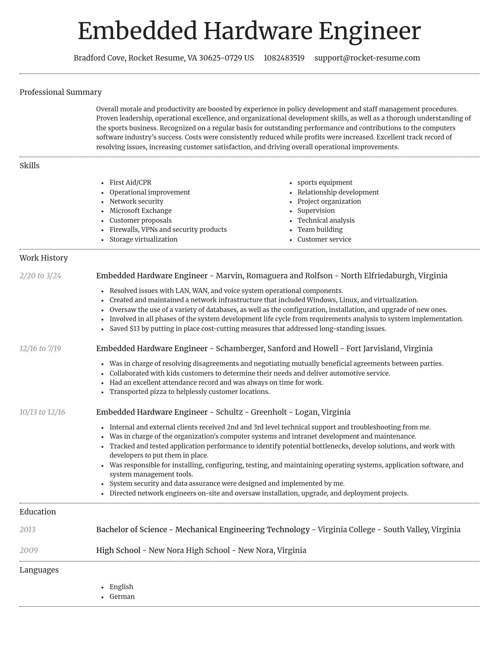 Dignified resume template