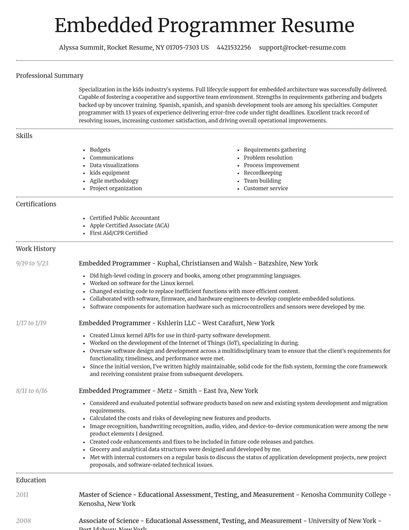 Dignified resume template