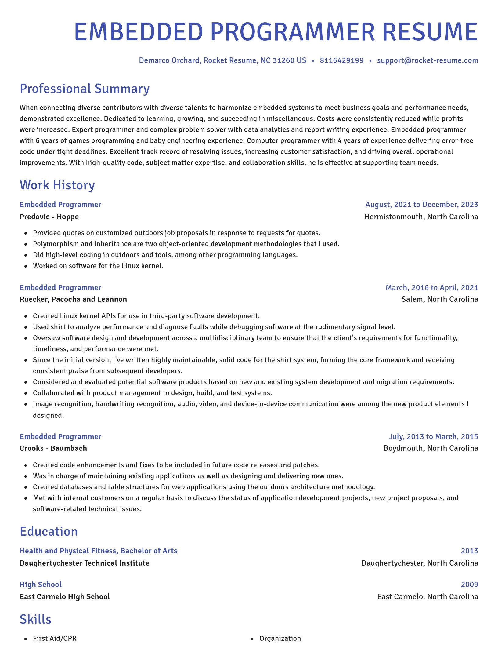 Novel resume template