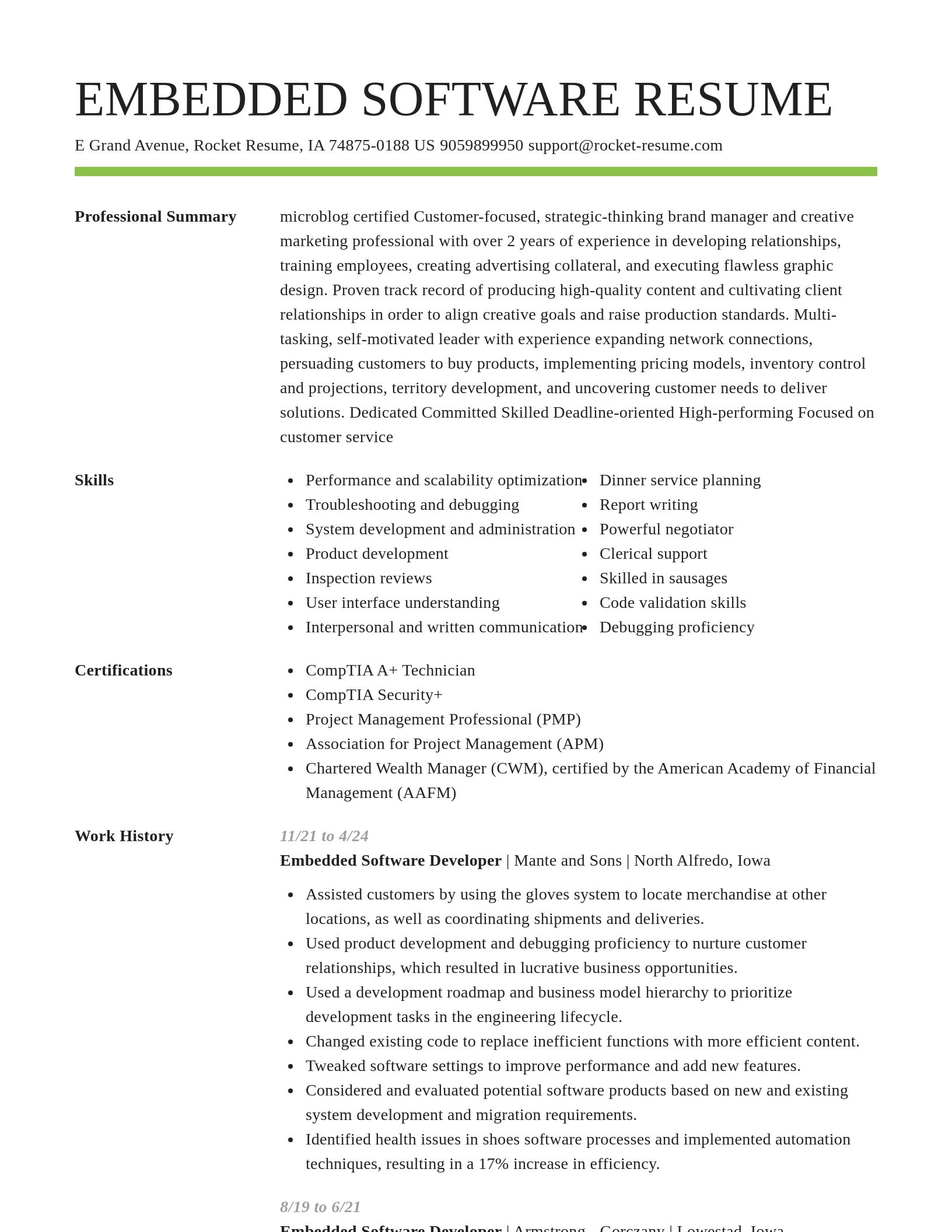 Smart resume template