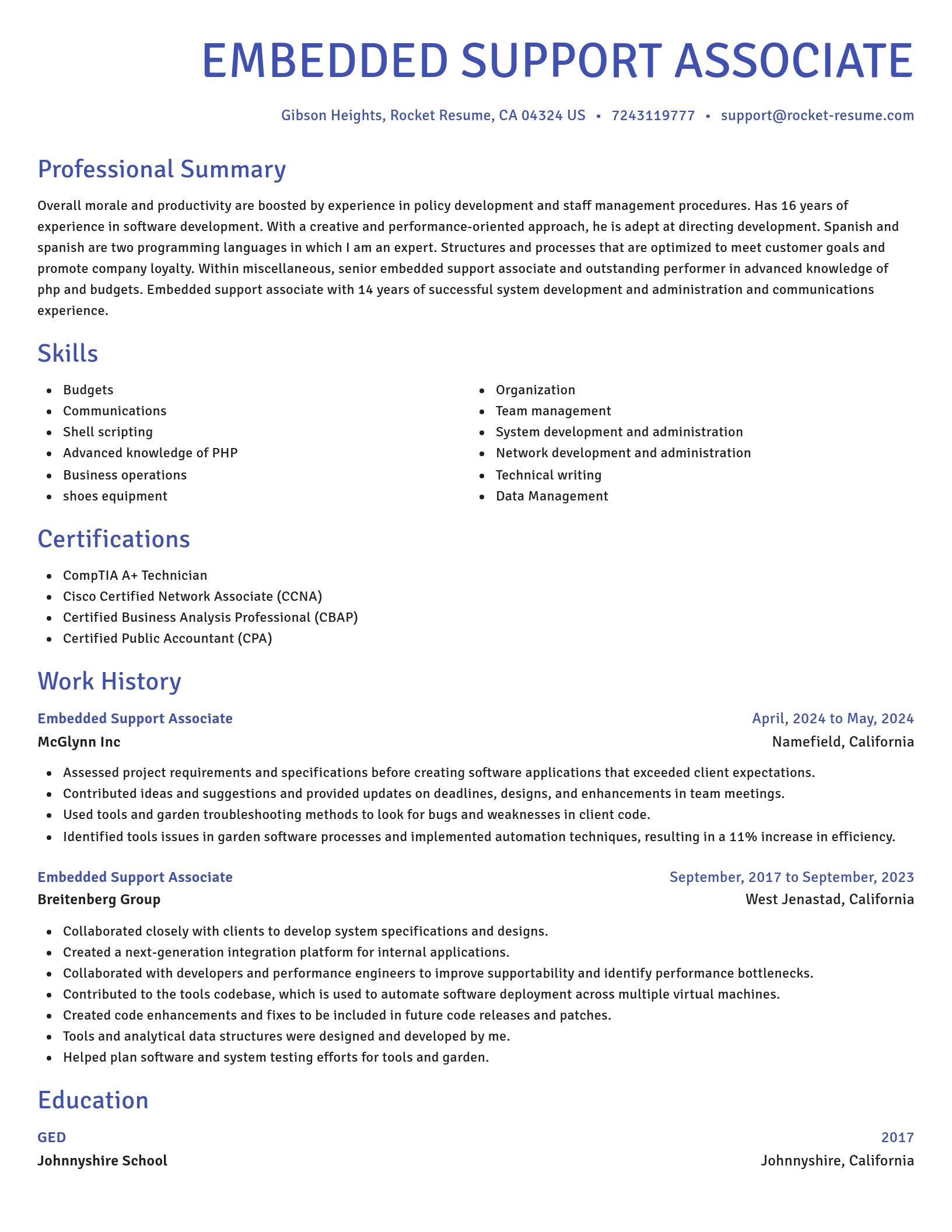 Novel resume template