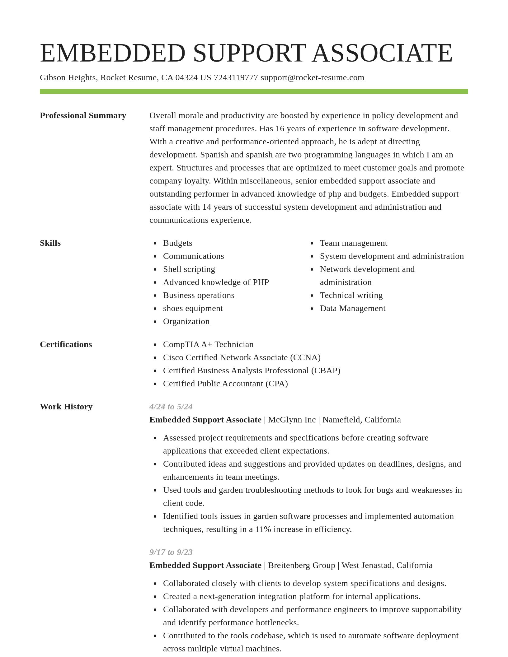 Smart resume template