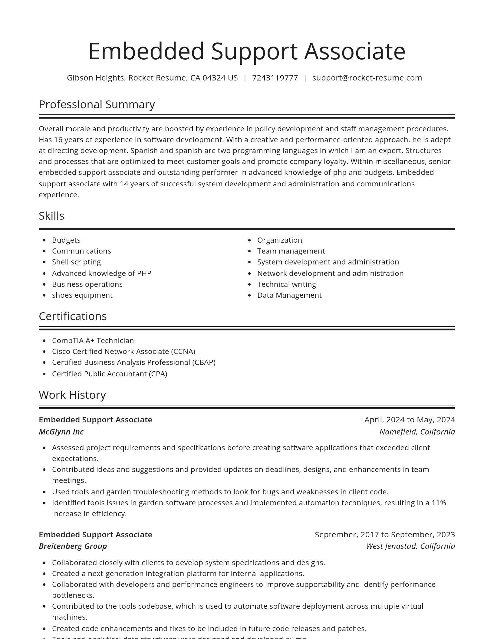 Spotlight resume template