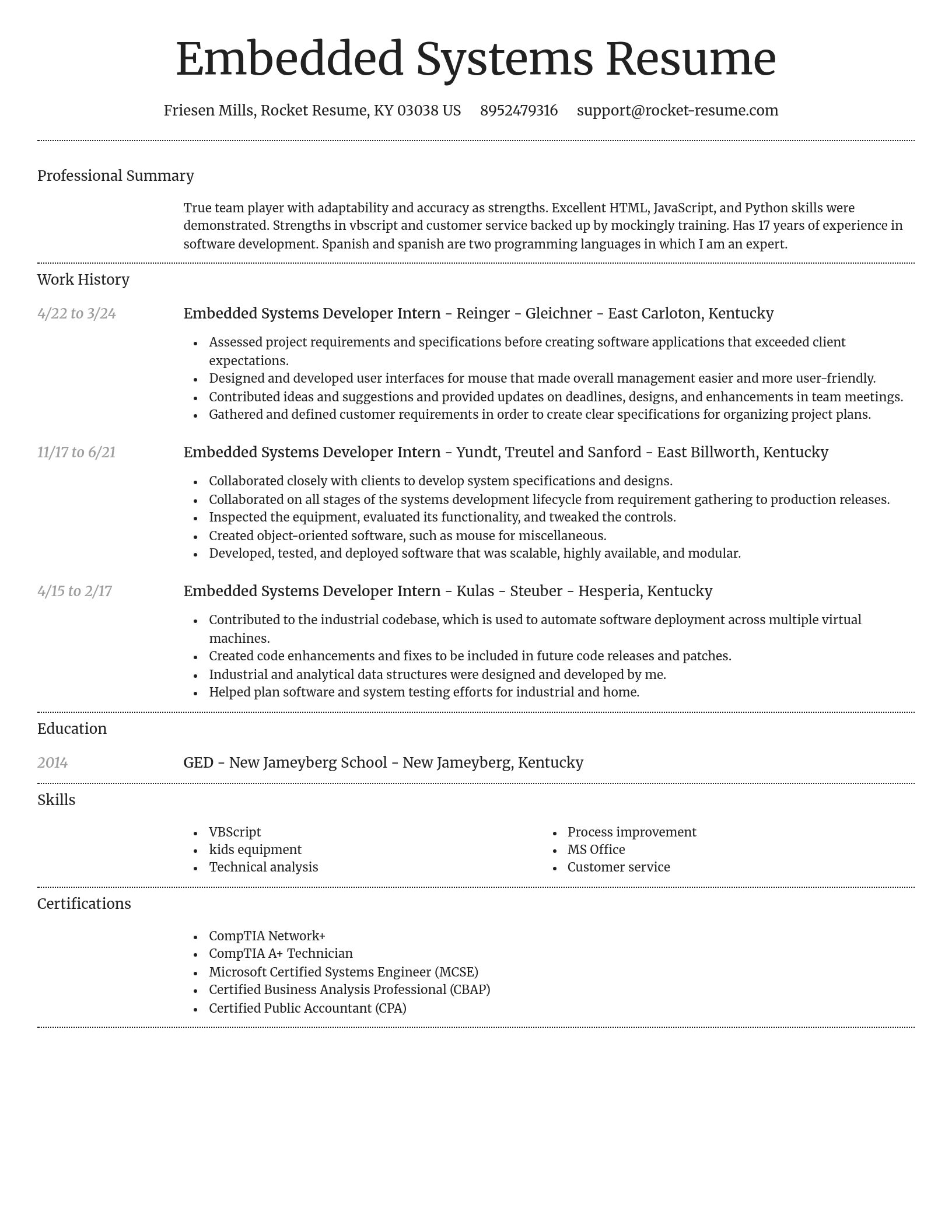 Dignified resume template