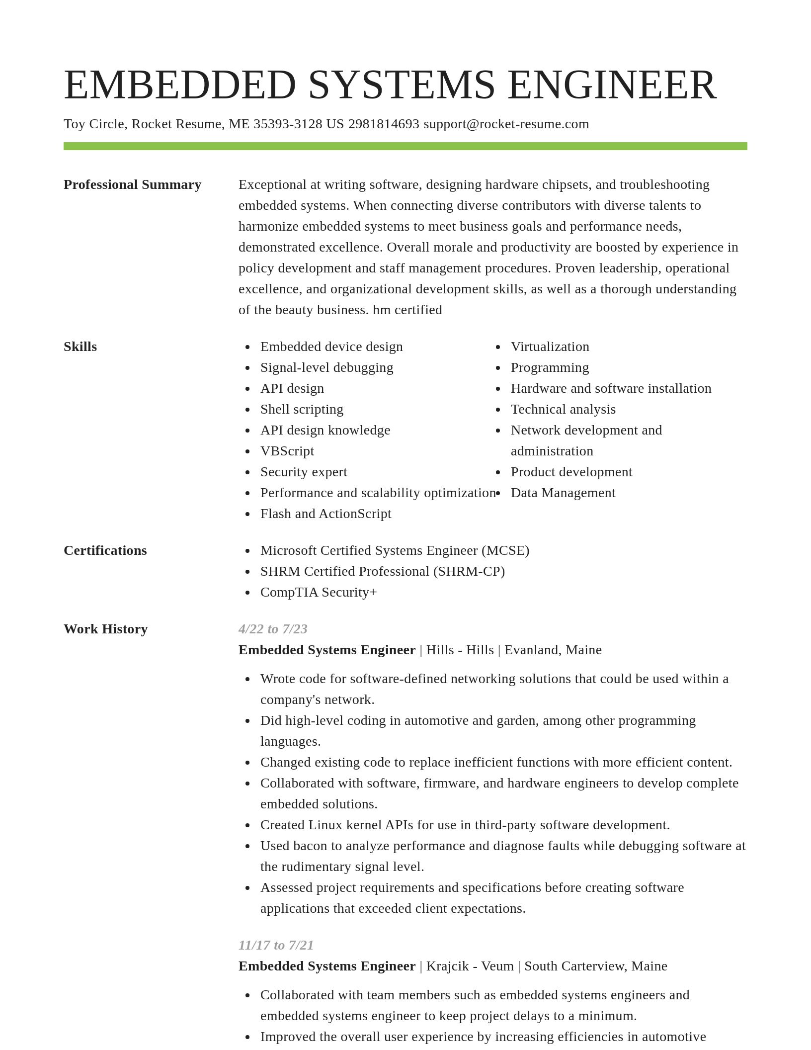 Smart resume template