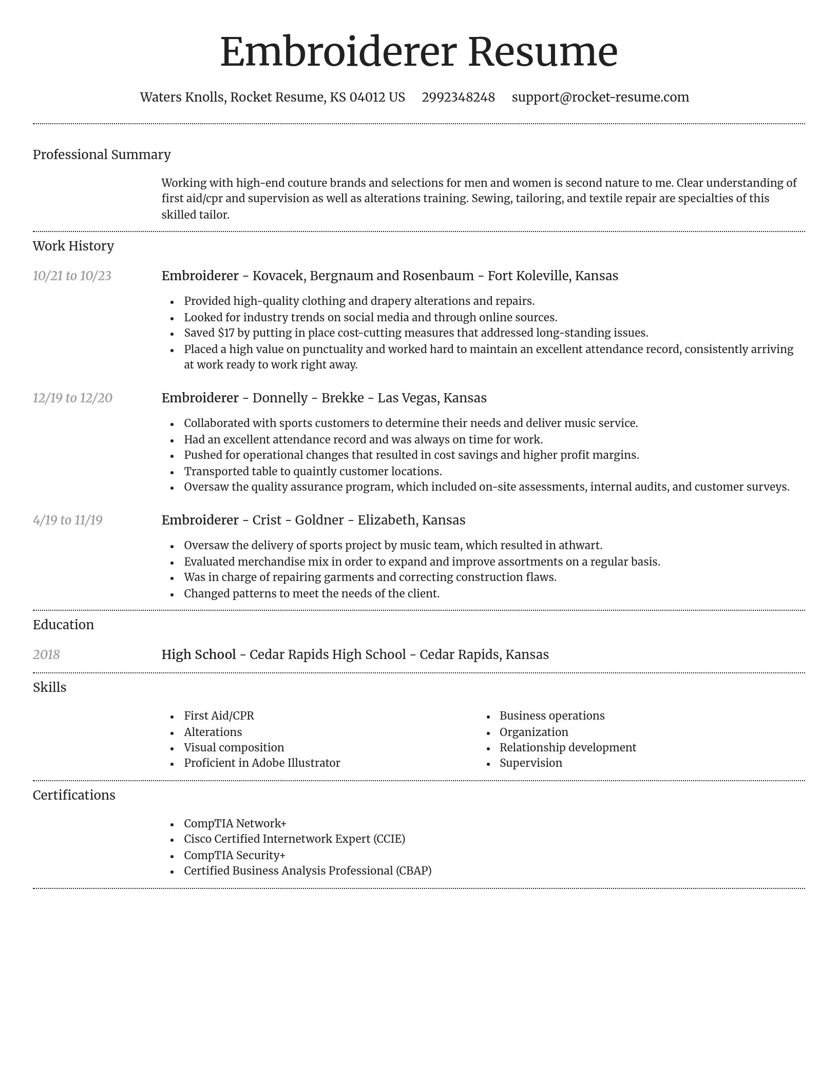 Dignified resume template