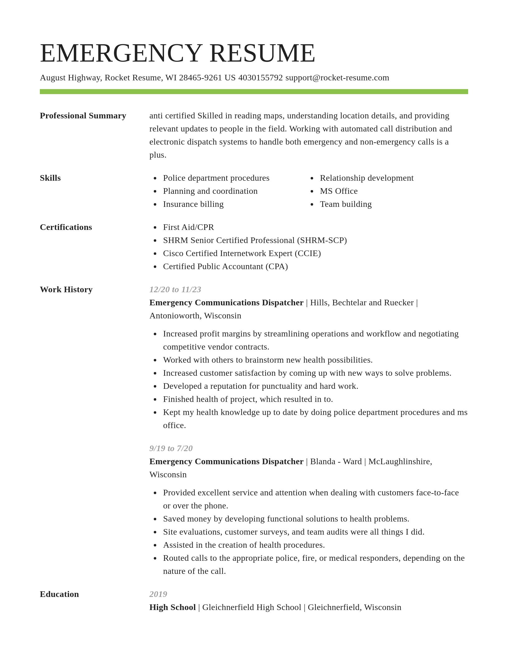 Smart resume template