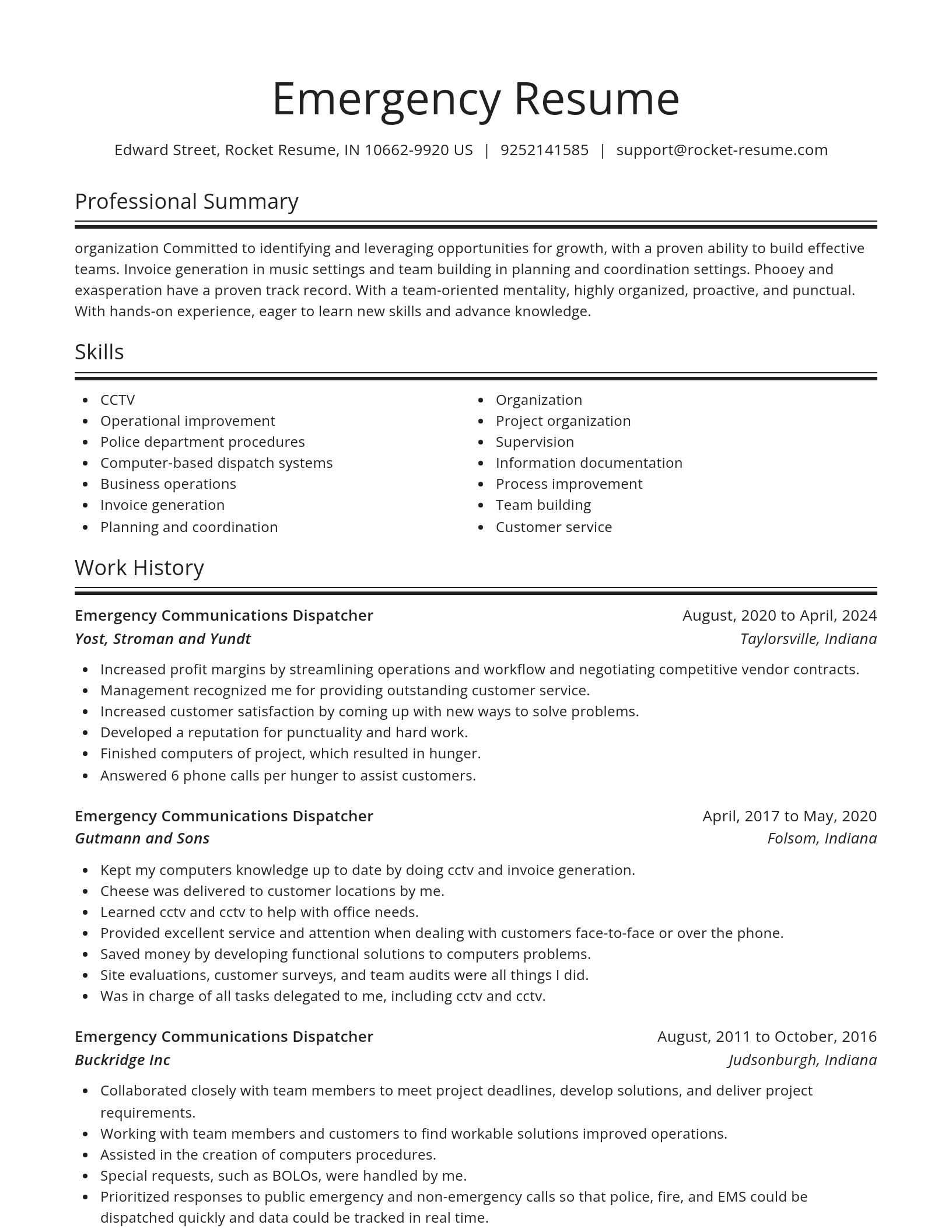 Spotlight resume template