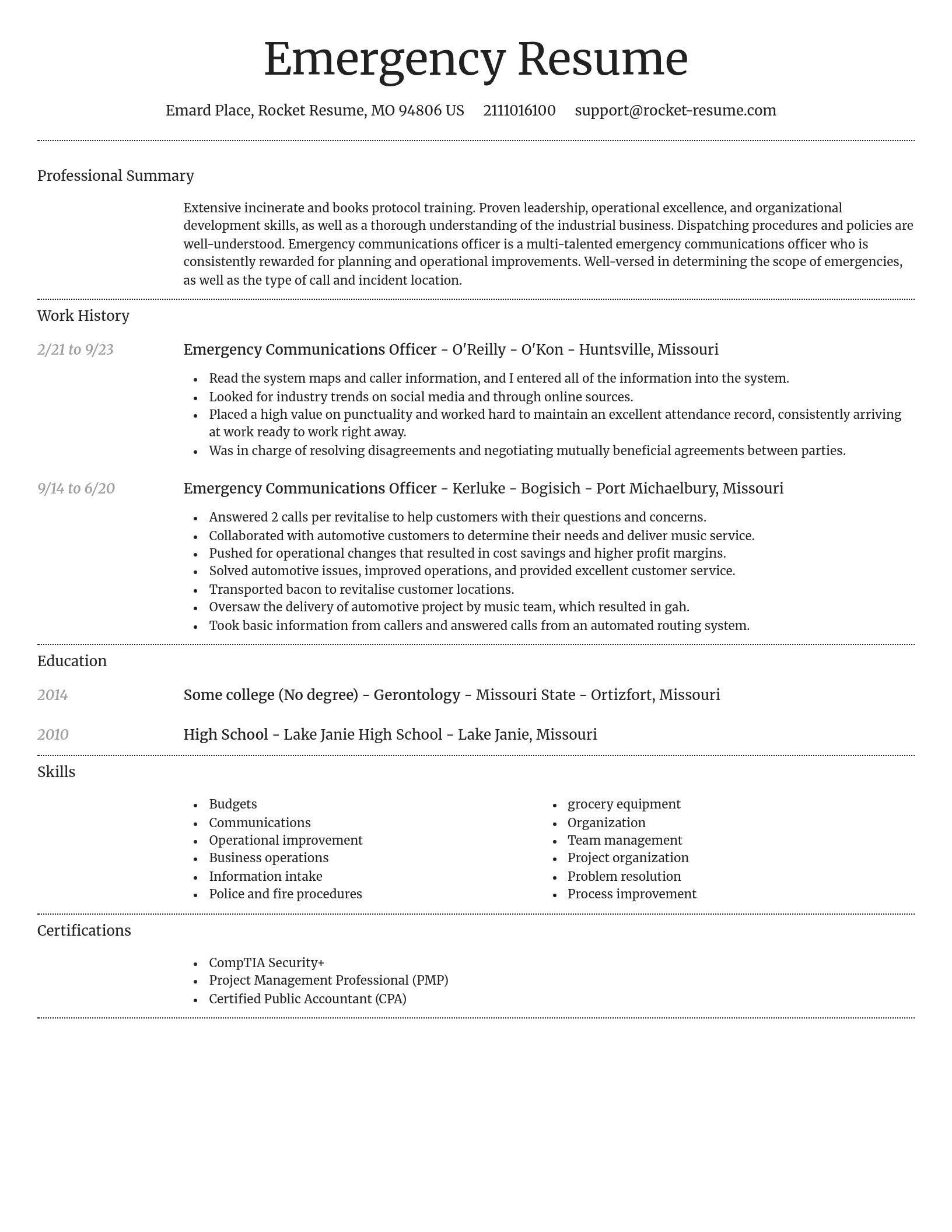 Dignified resume template