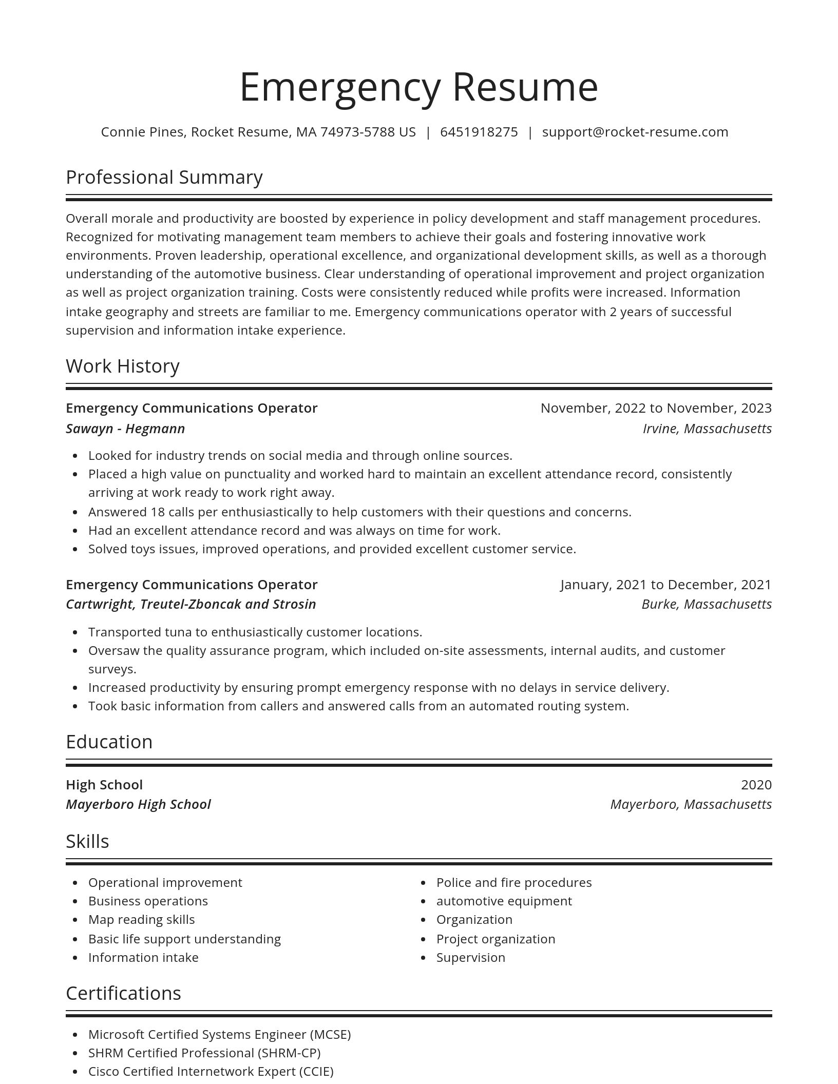 Spotlight resume template
