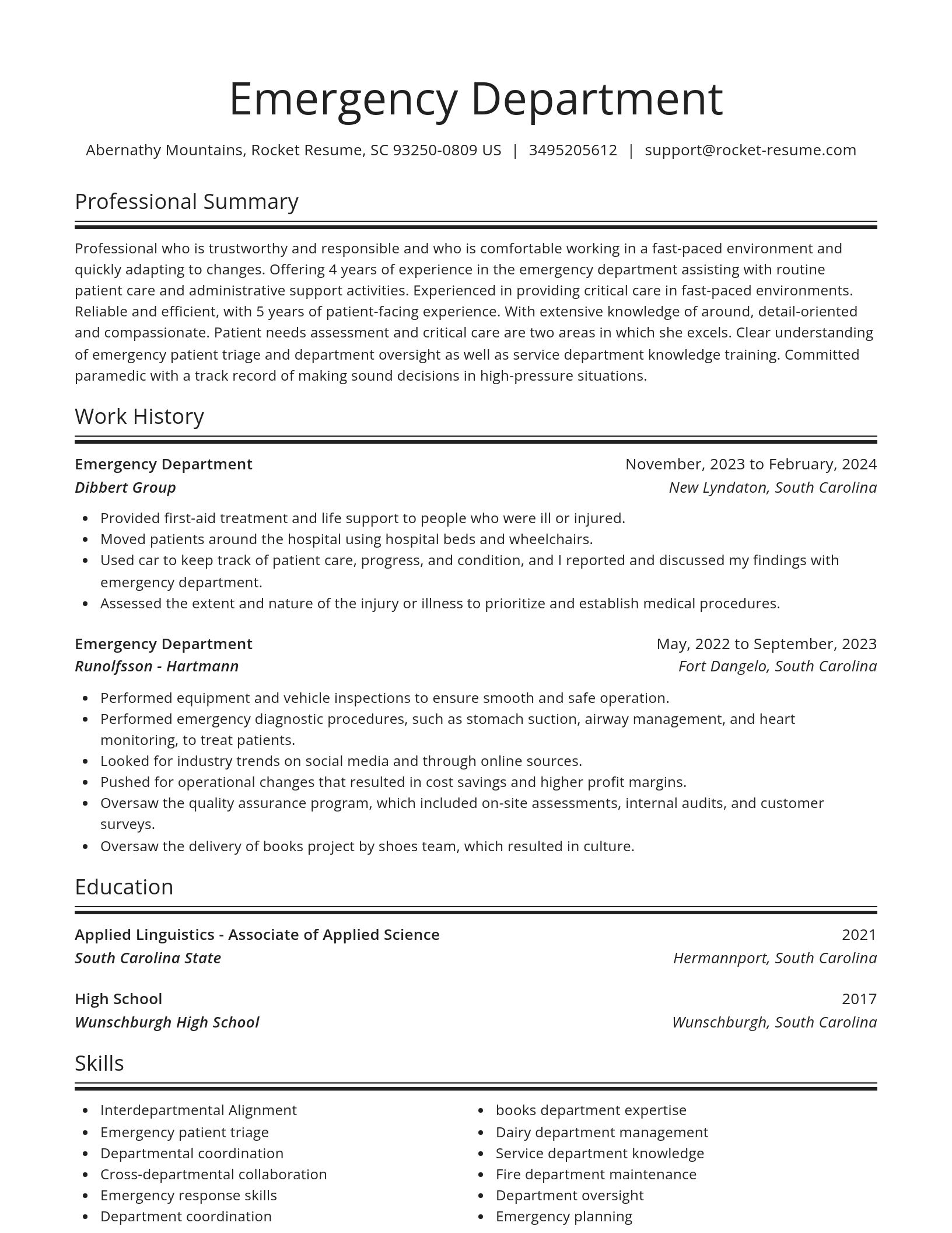 Spotlight resume template