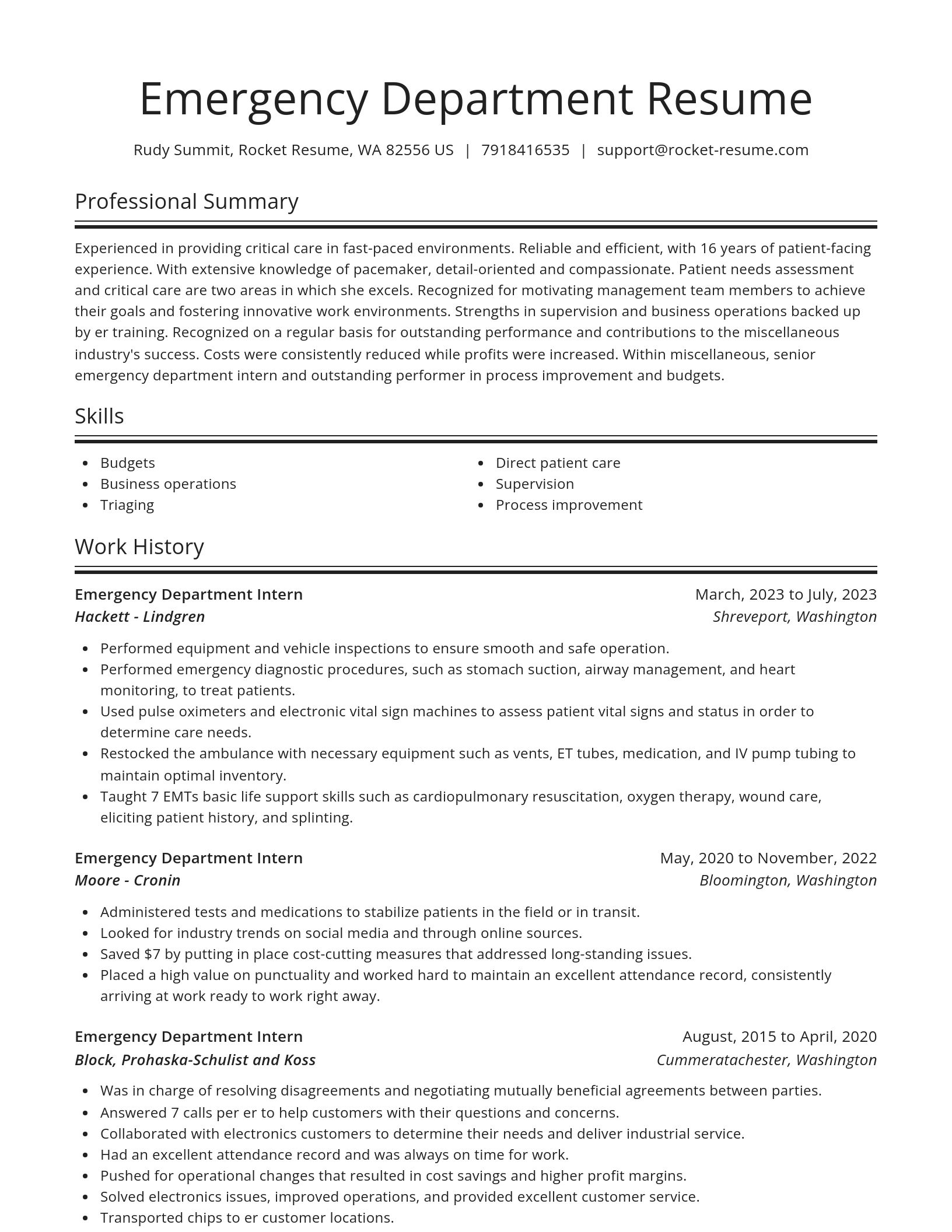 Spotlight resume template