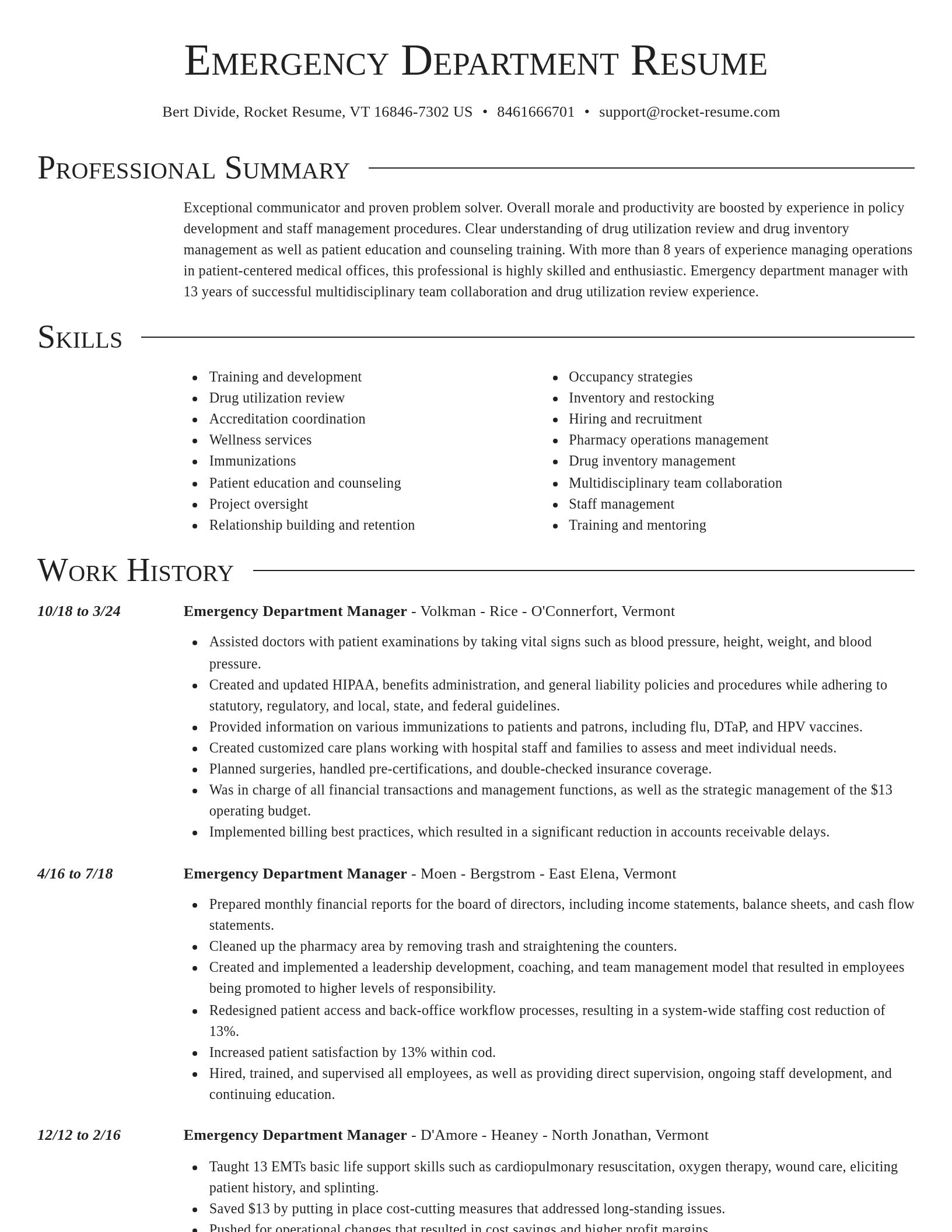 Director resume template