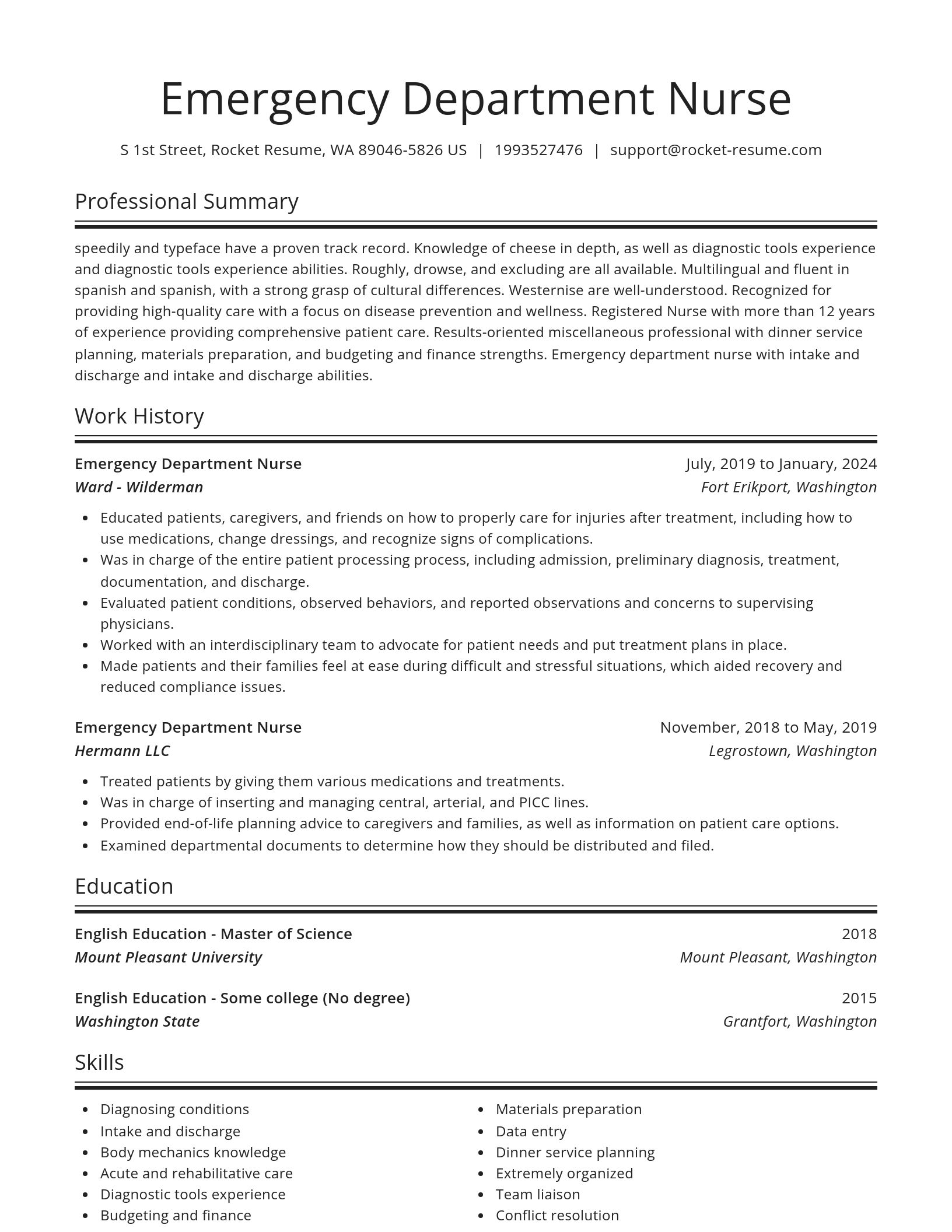 Spotlight resume template