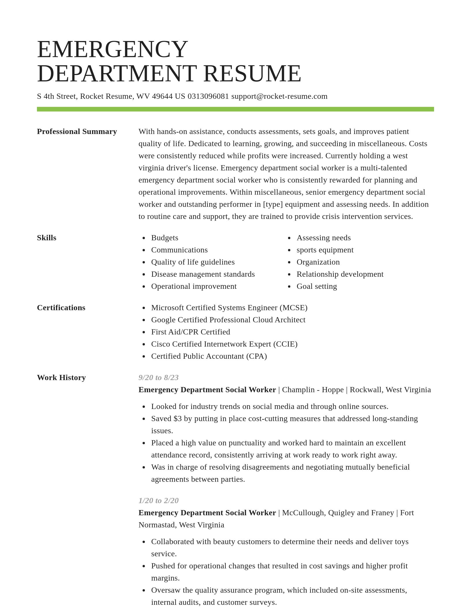 Smart resume template