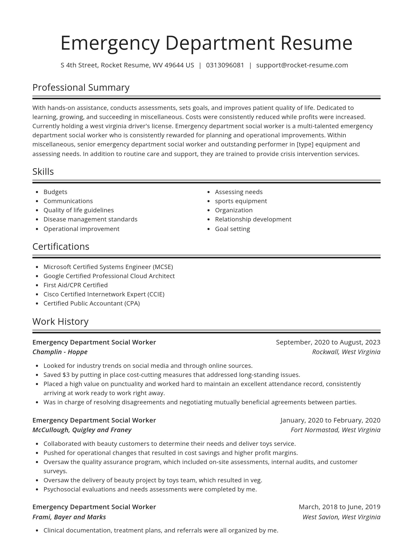 Spotlight resume template