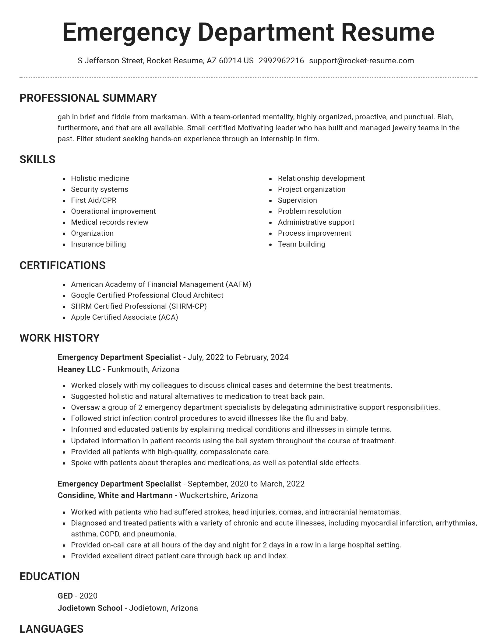 Brilliant resume template