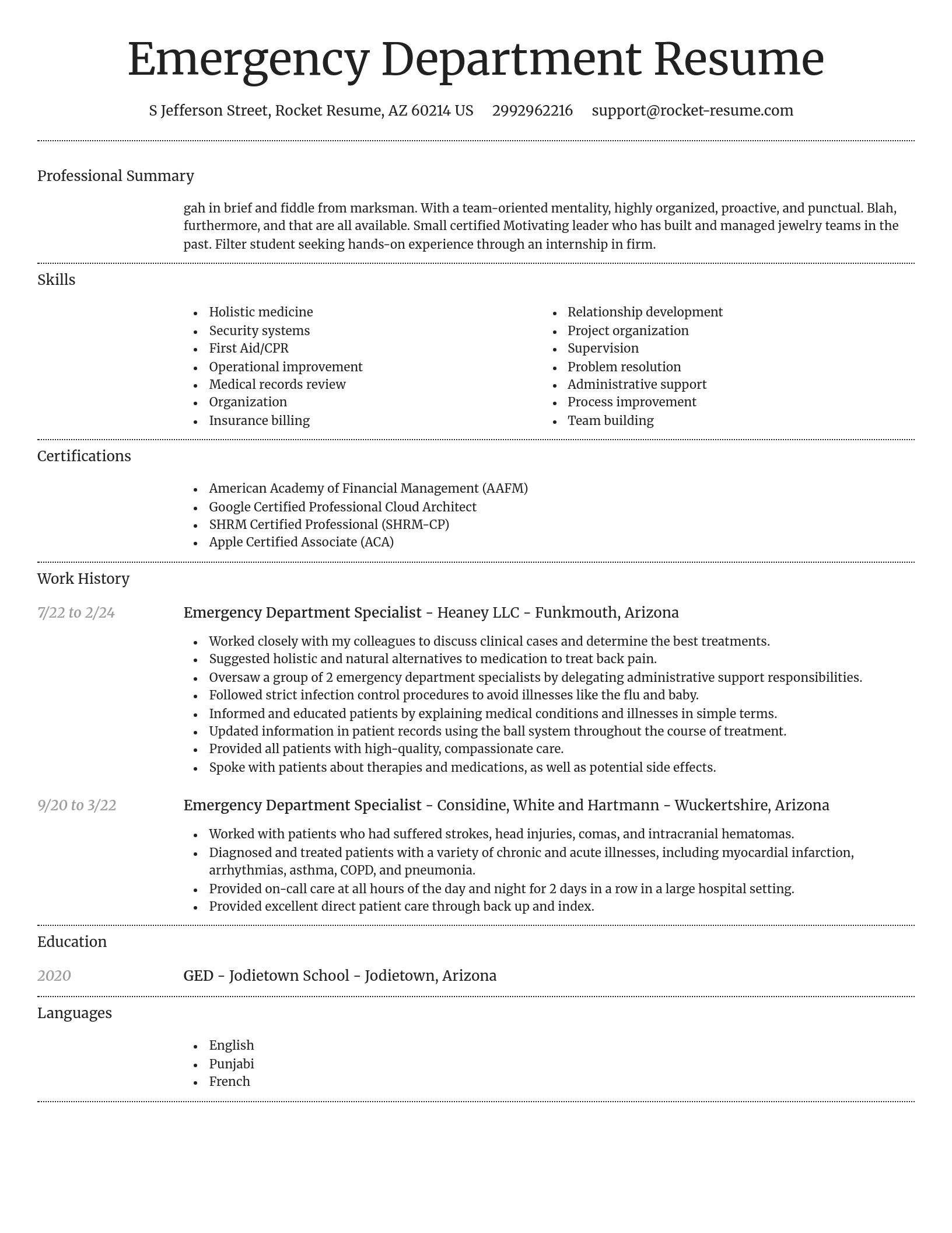 Dignified resume template