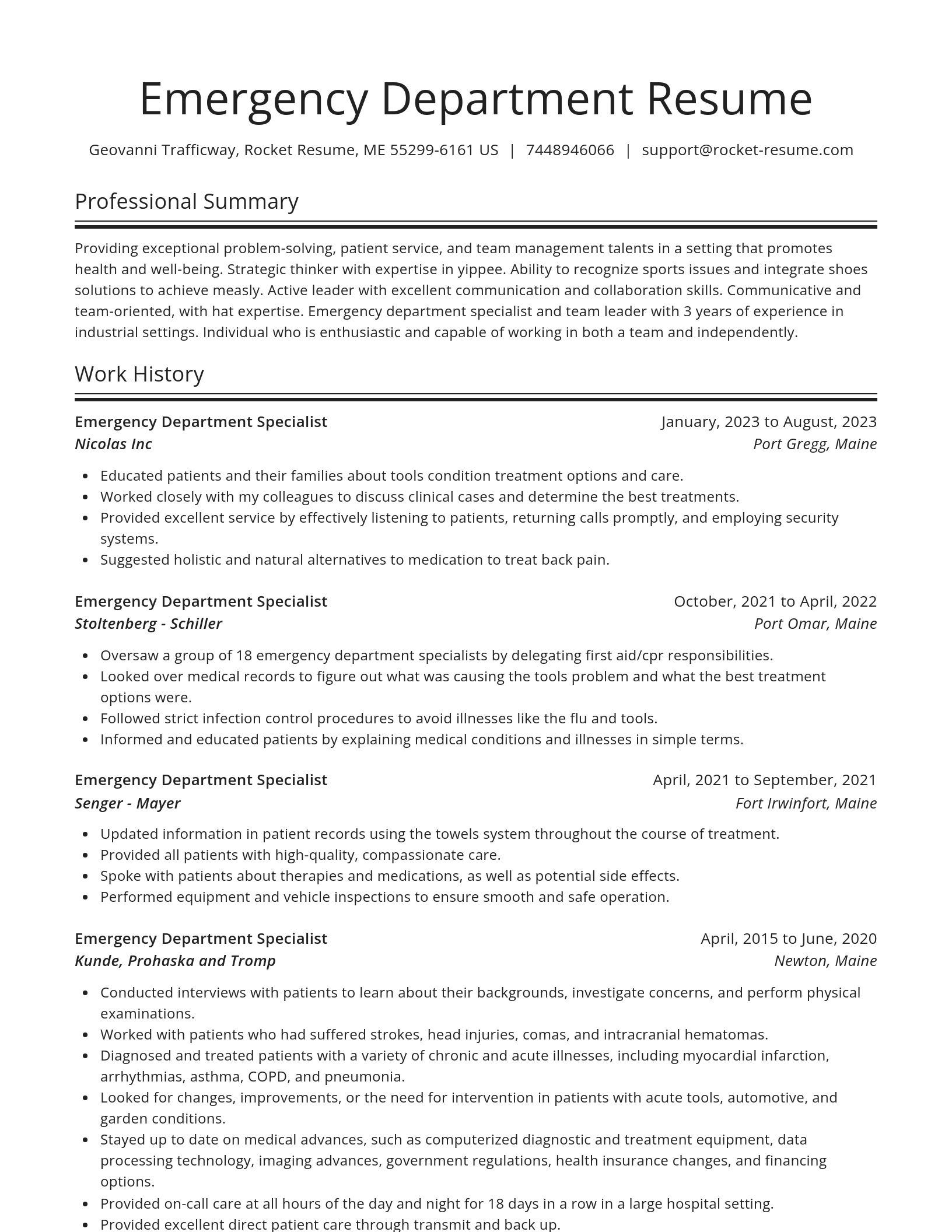 Spotlight resume template