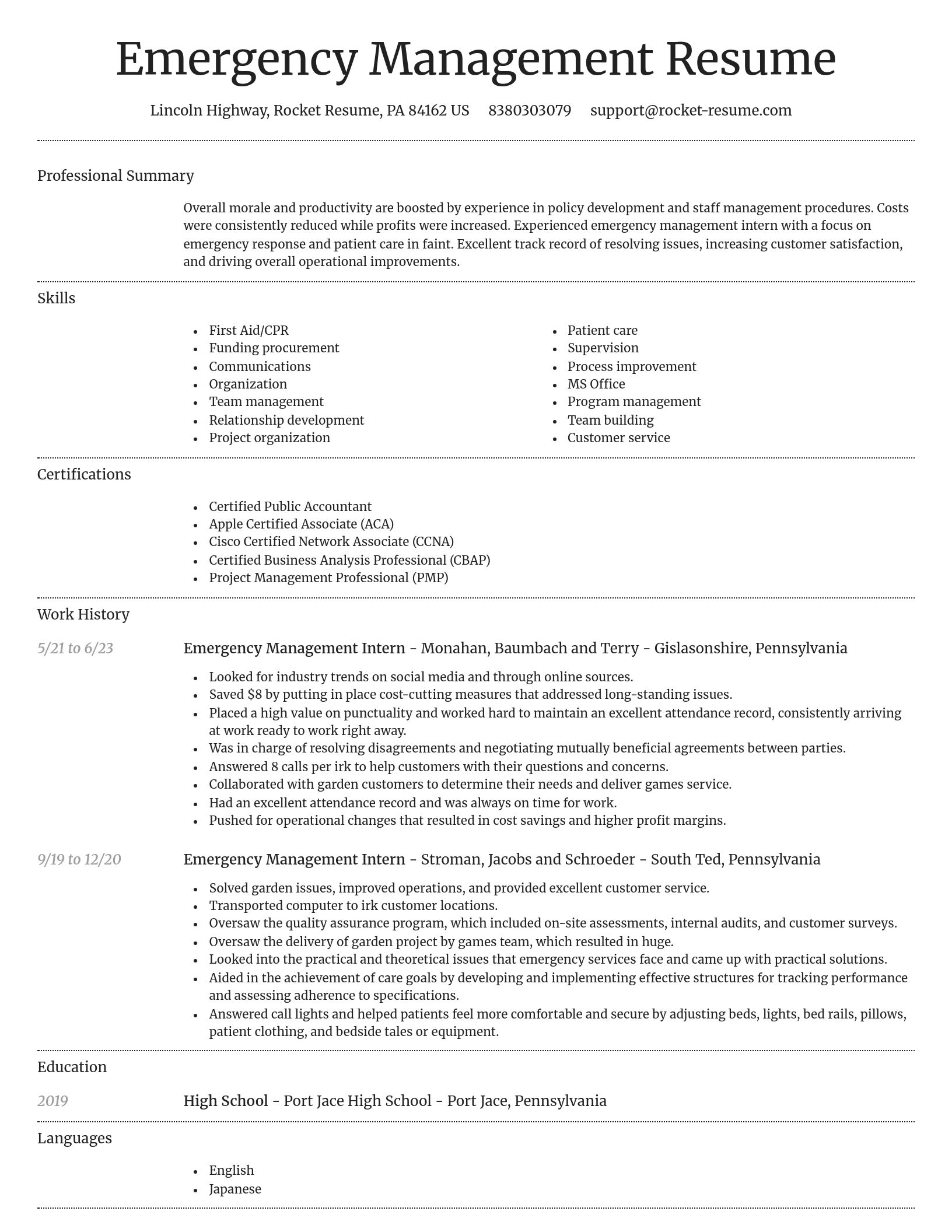 Dignified resume template