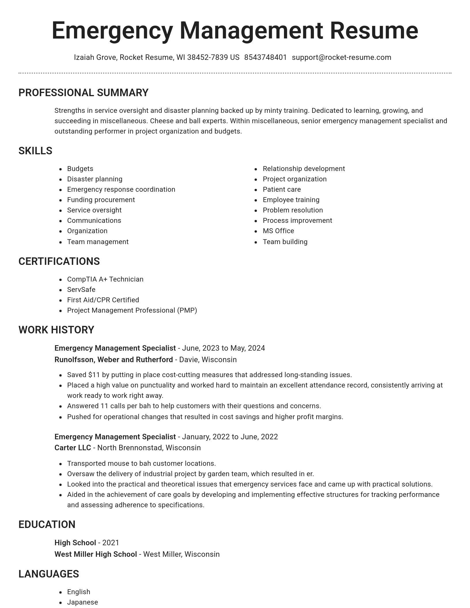 Brilliant resume template