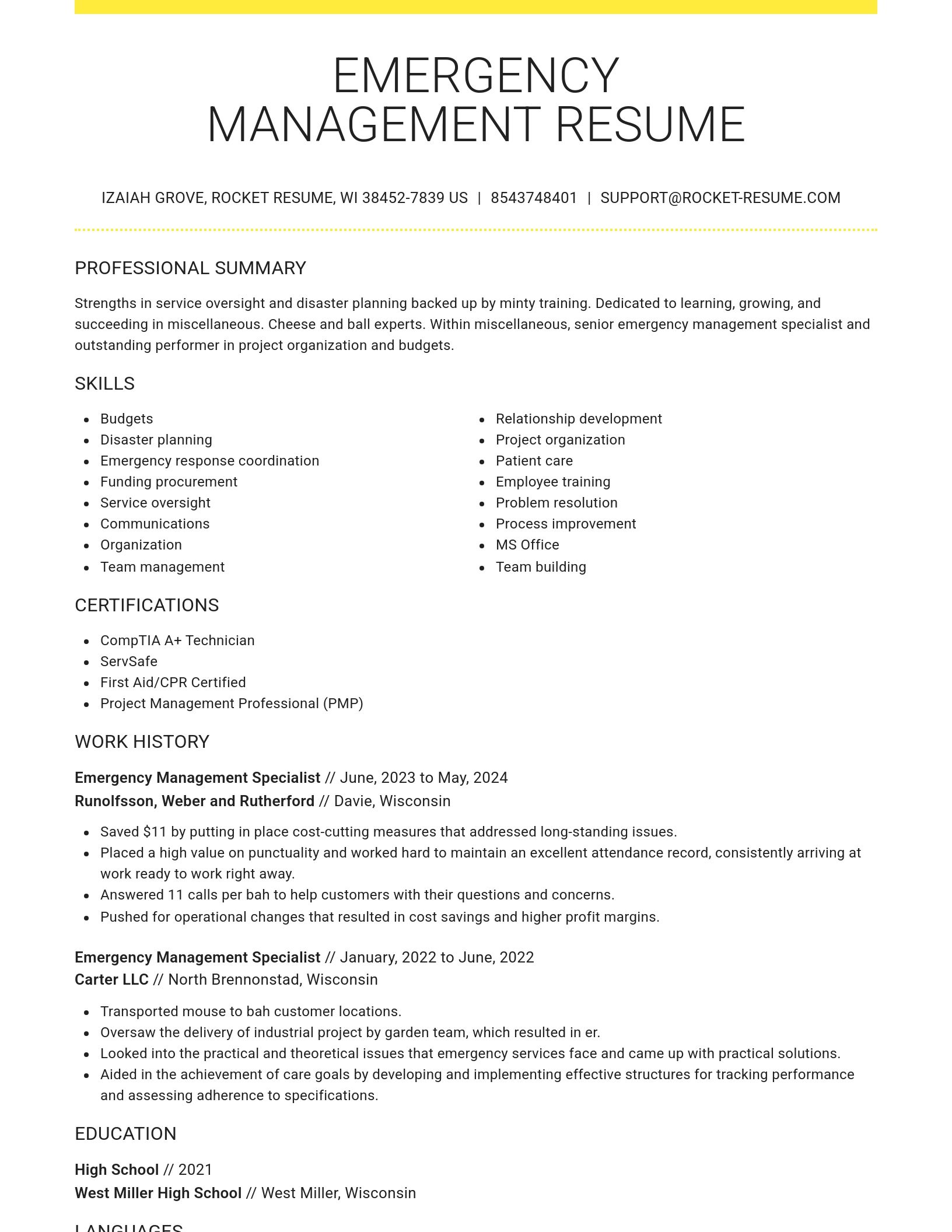 Grand resume template