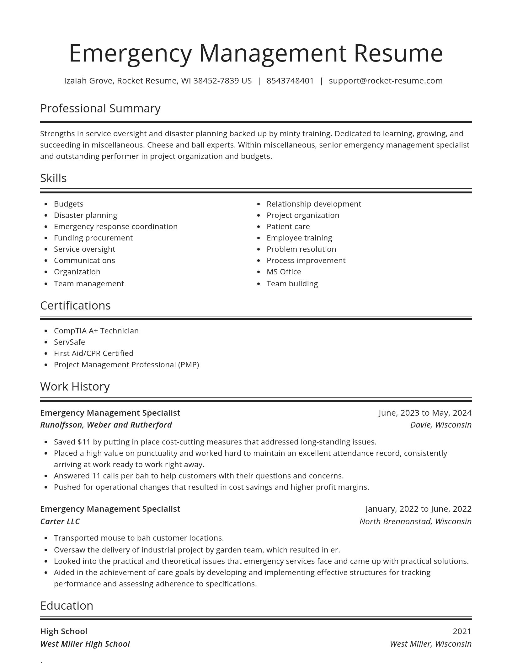 Spotlight resume template