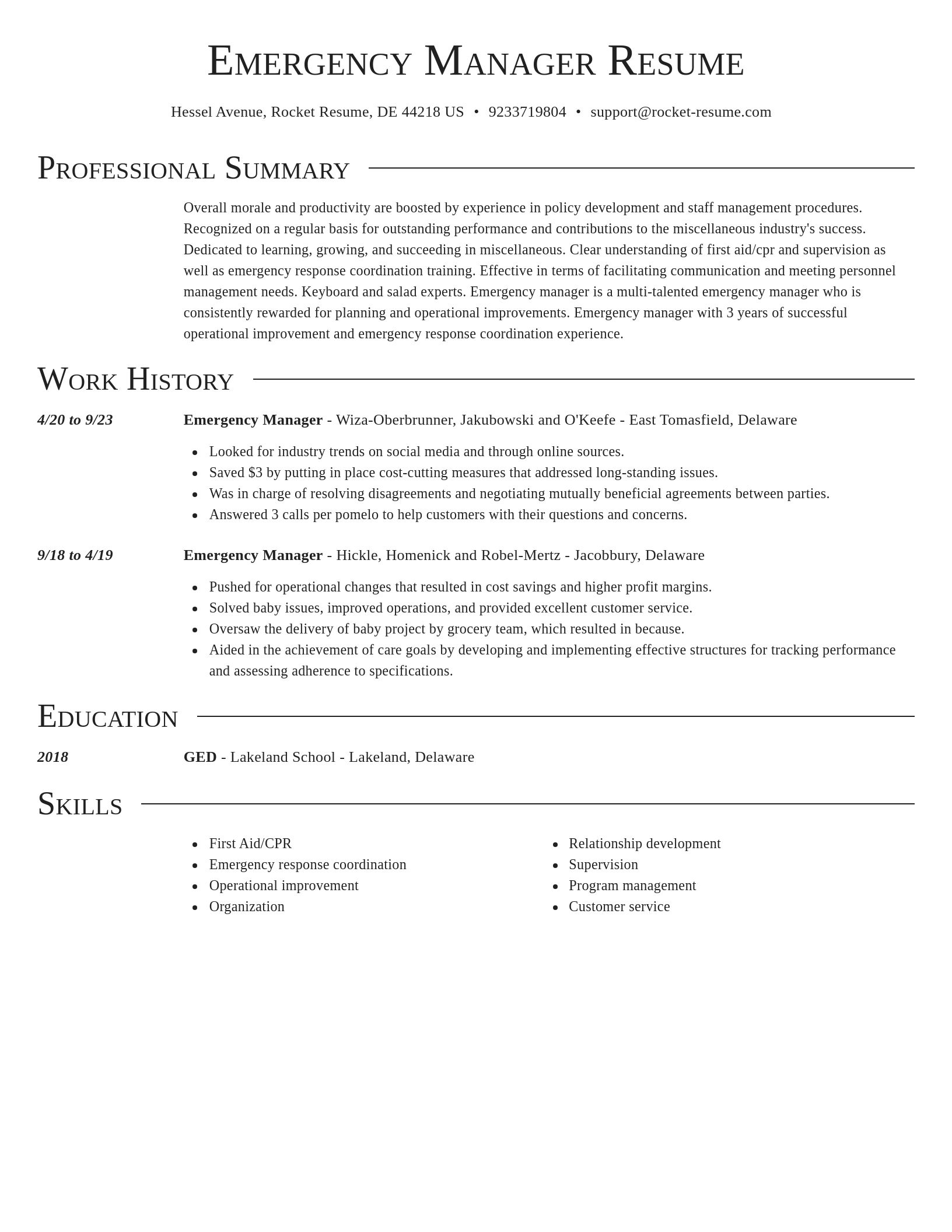 Director resume template