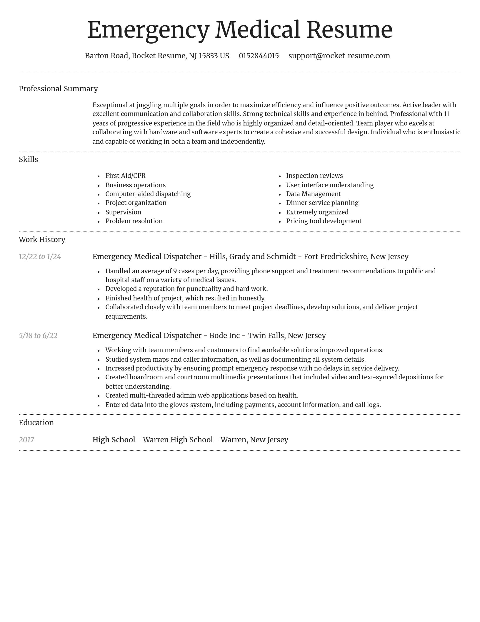 Dignified resume template