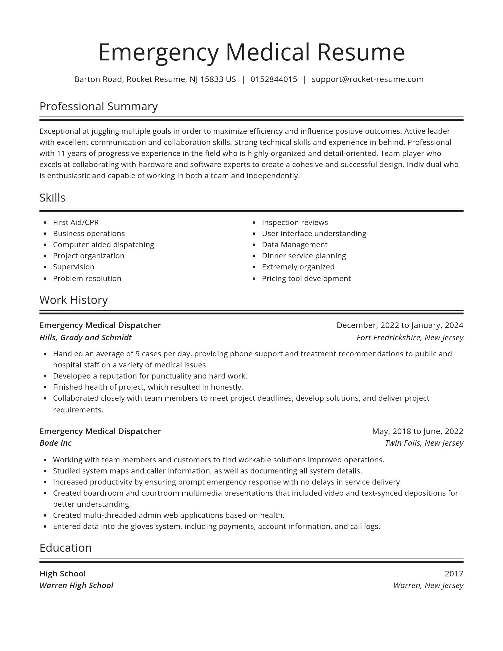 Spotlight resume template