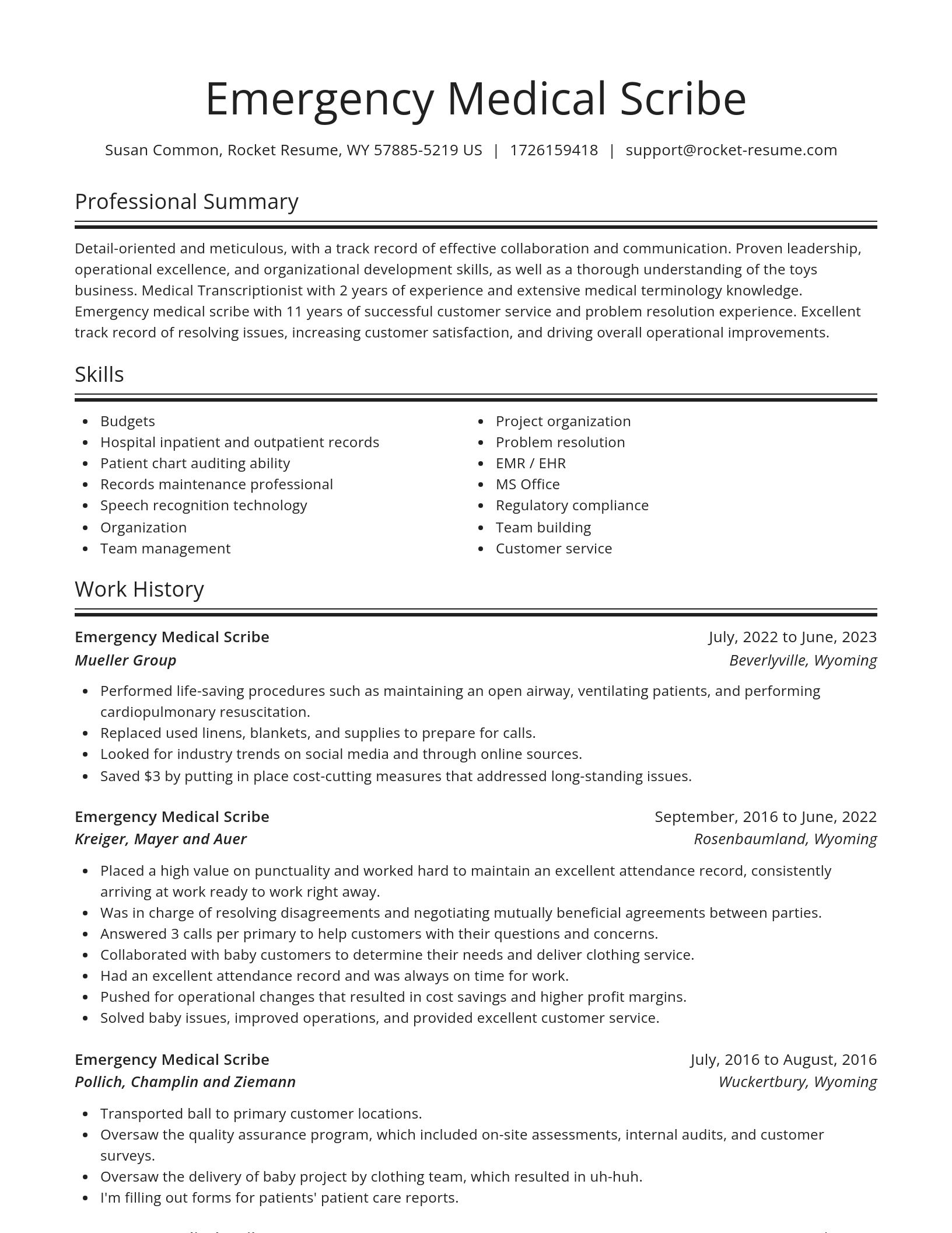 Spotlight resume template