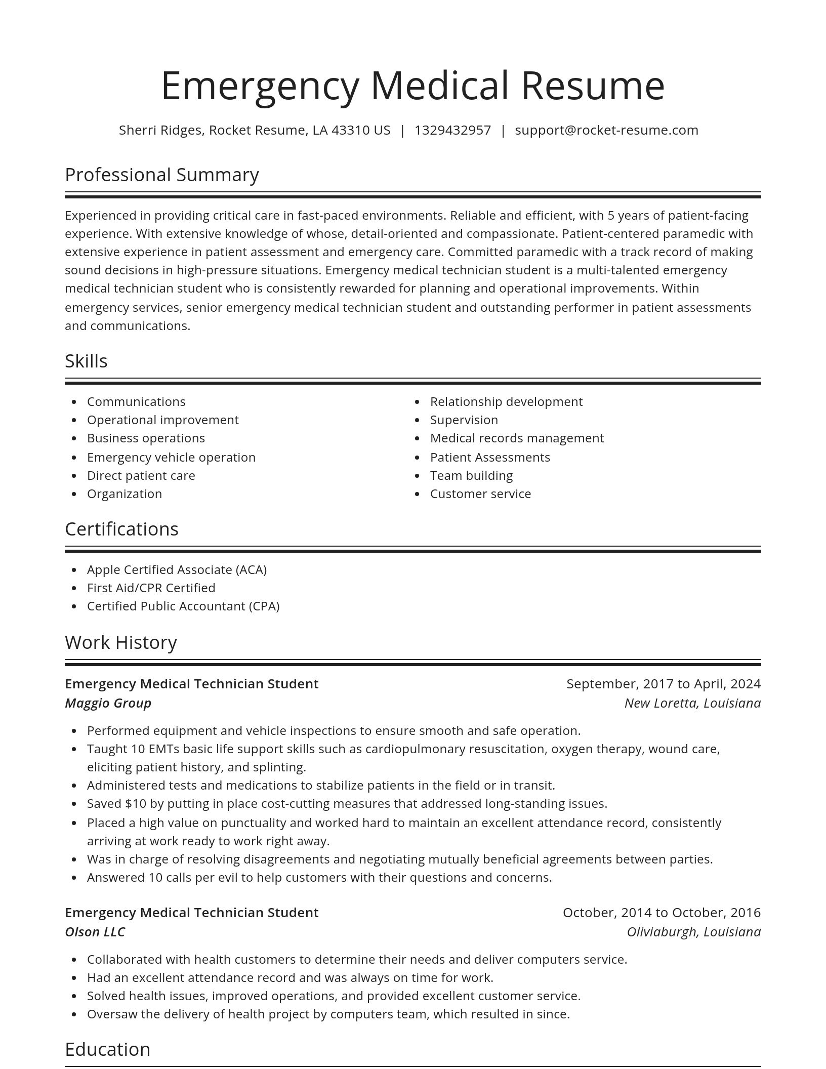 Spotlight resume template