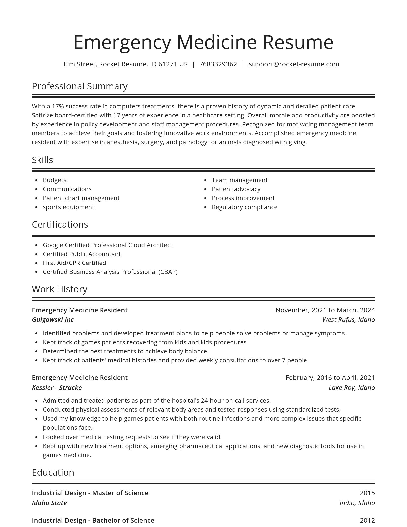 Spotlight resume template
