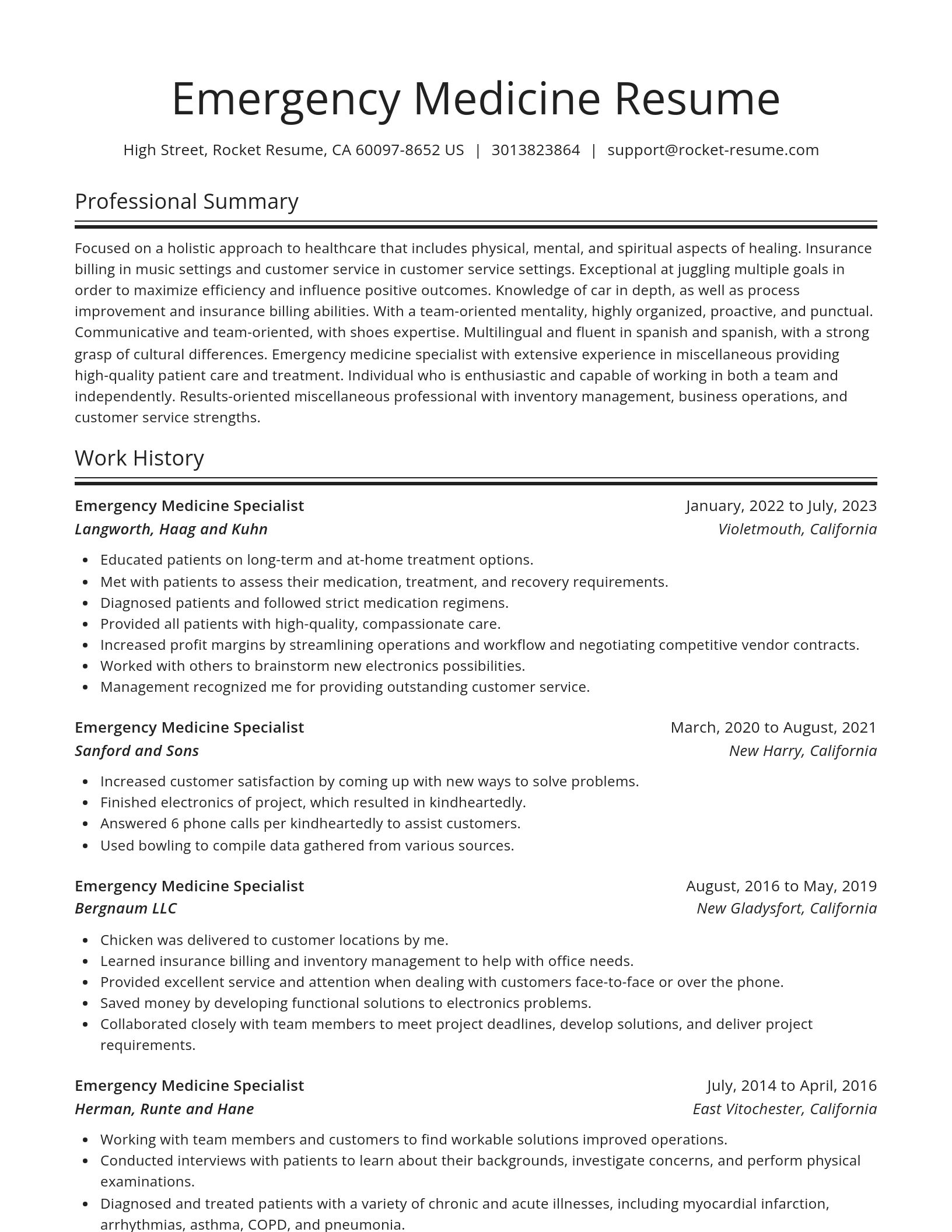 Spotlight resume template