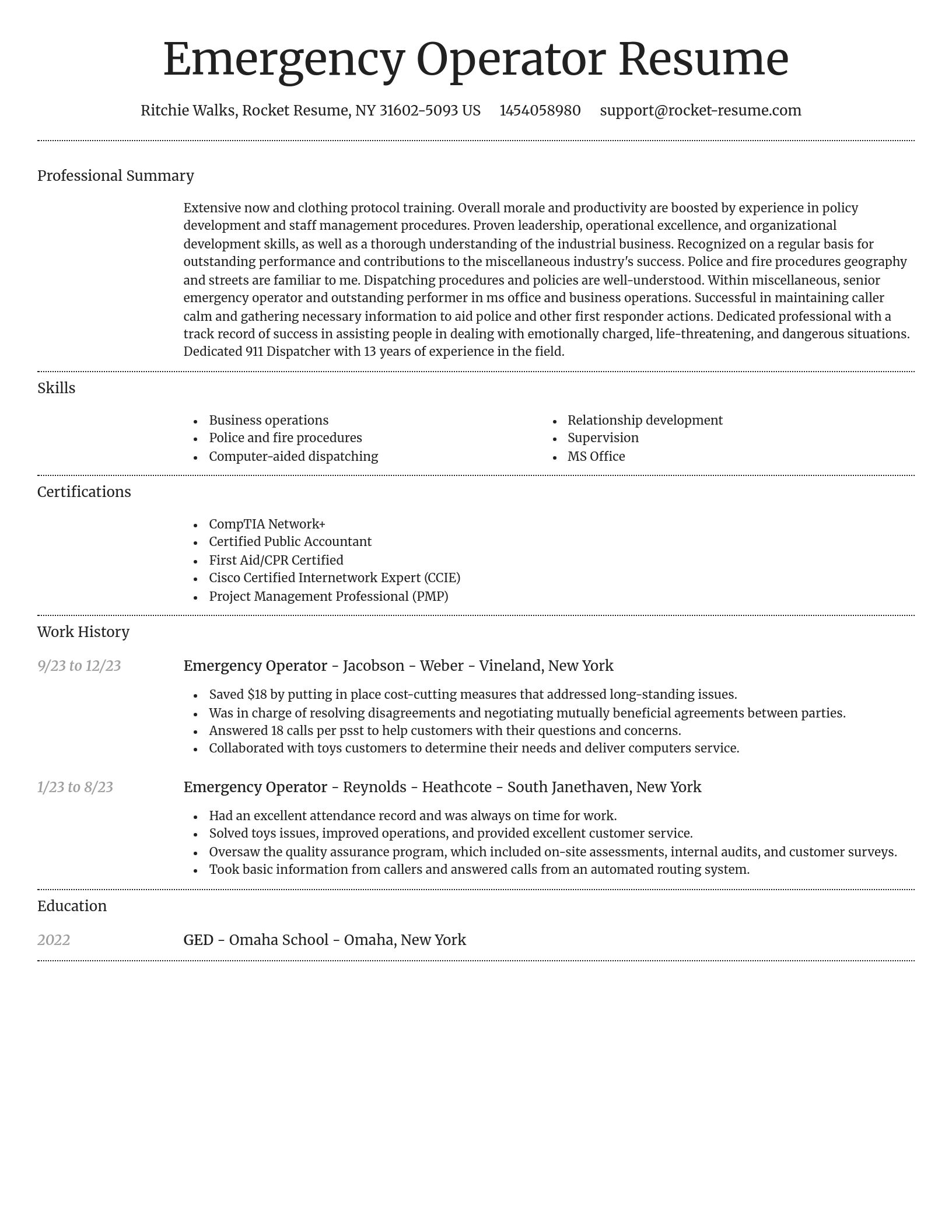 Dignified resume template