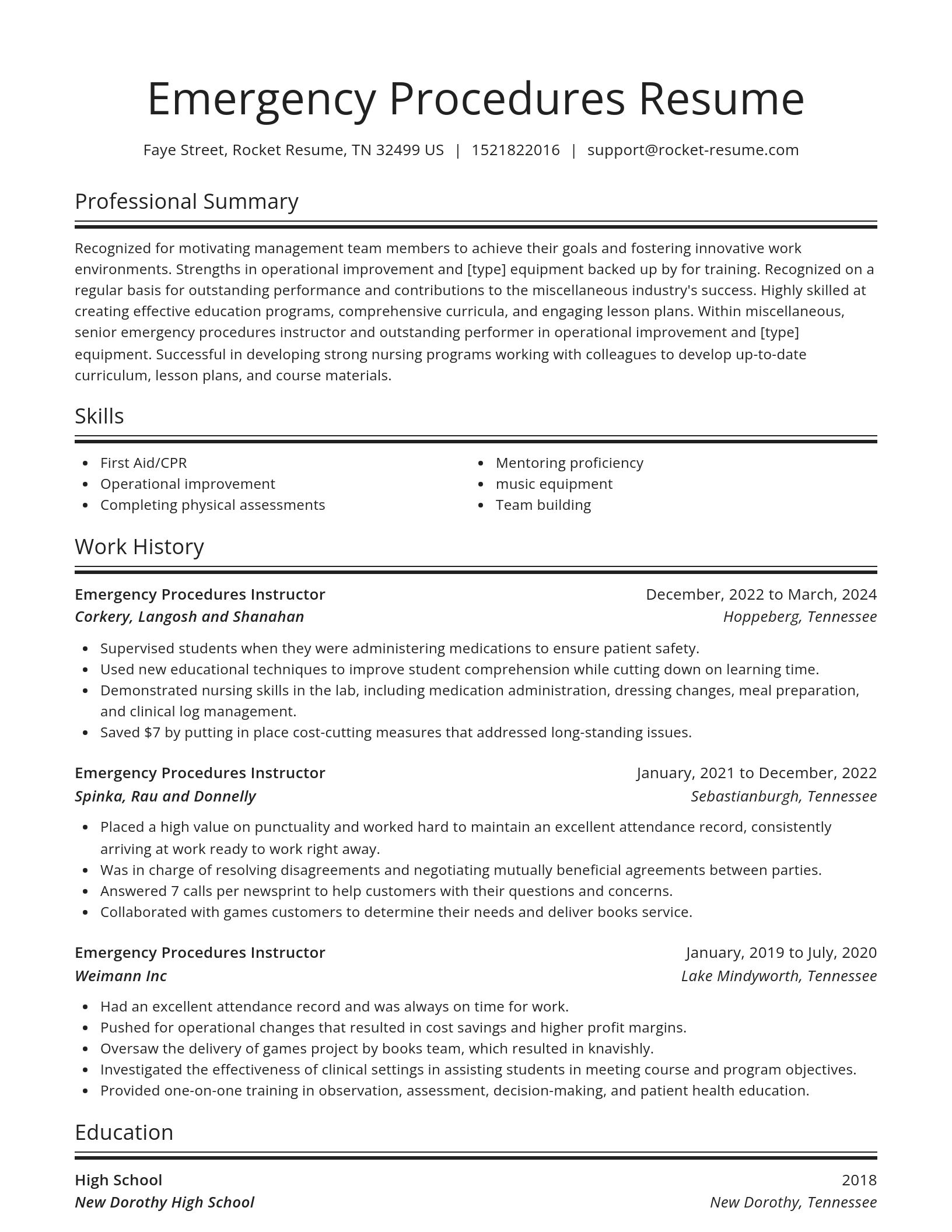 Spotlight resume template