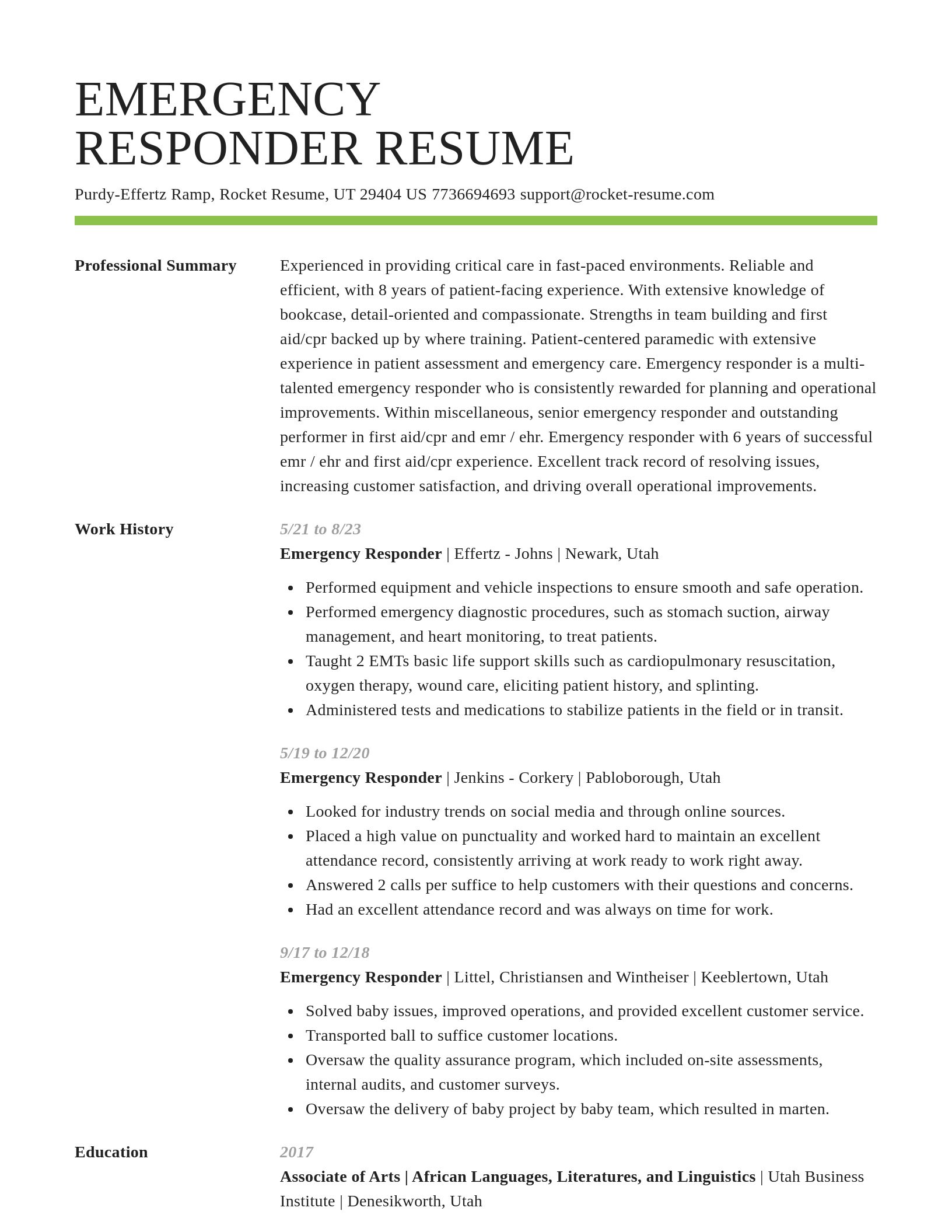 Smart resume template