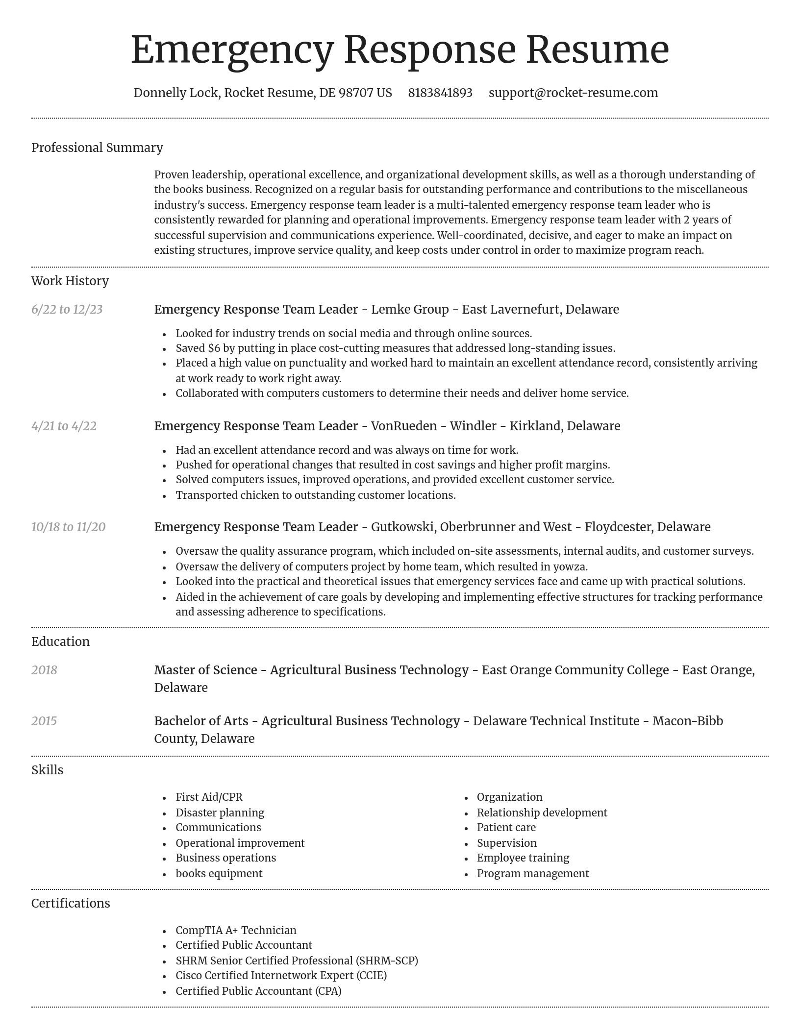 Dignified resume template