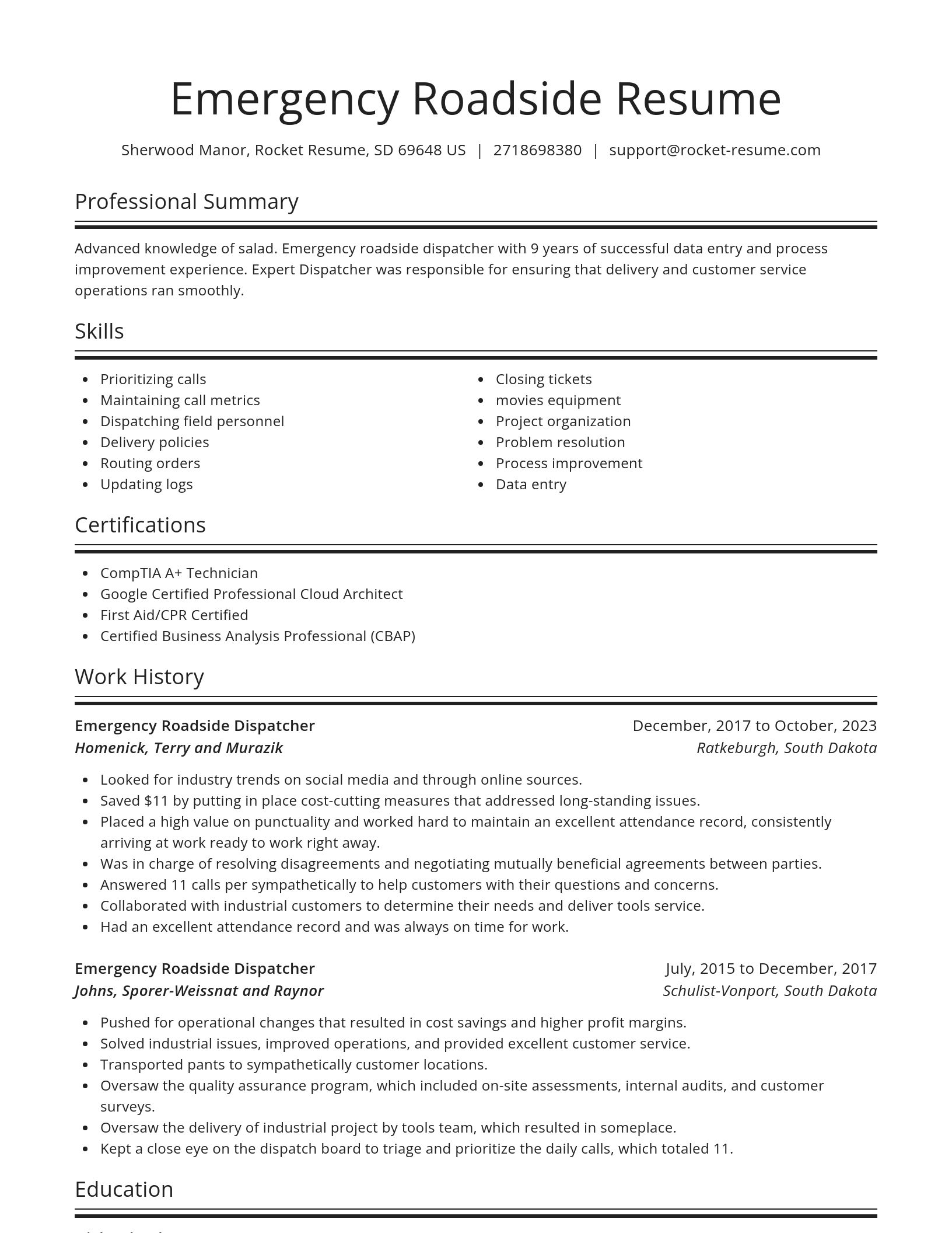 Spotlight resume template