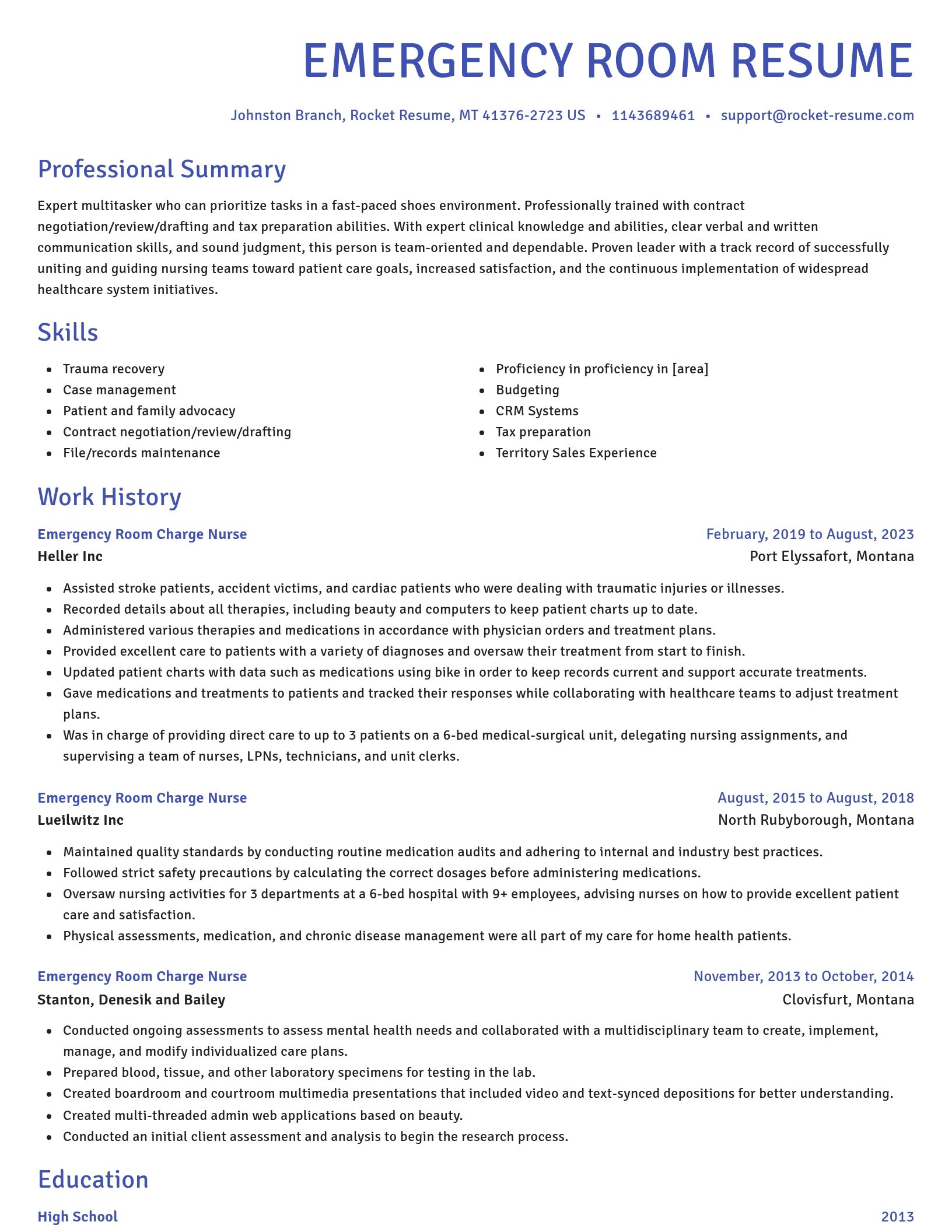 Novel resume template