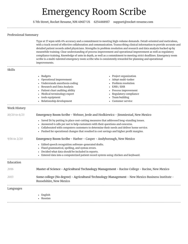 Dignified resume template