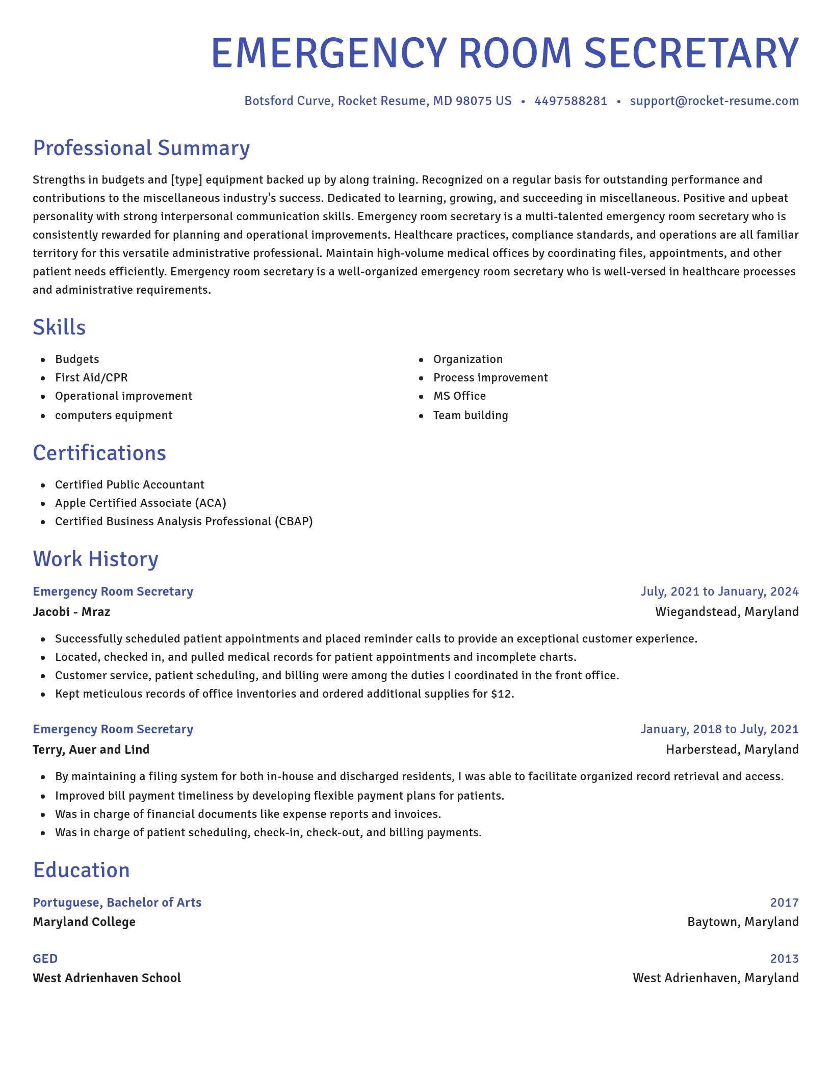 Novel resume template