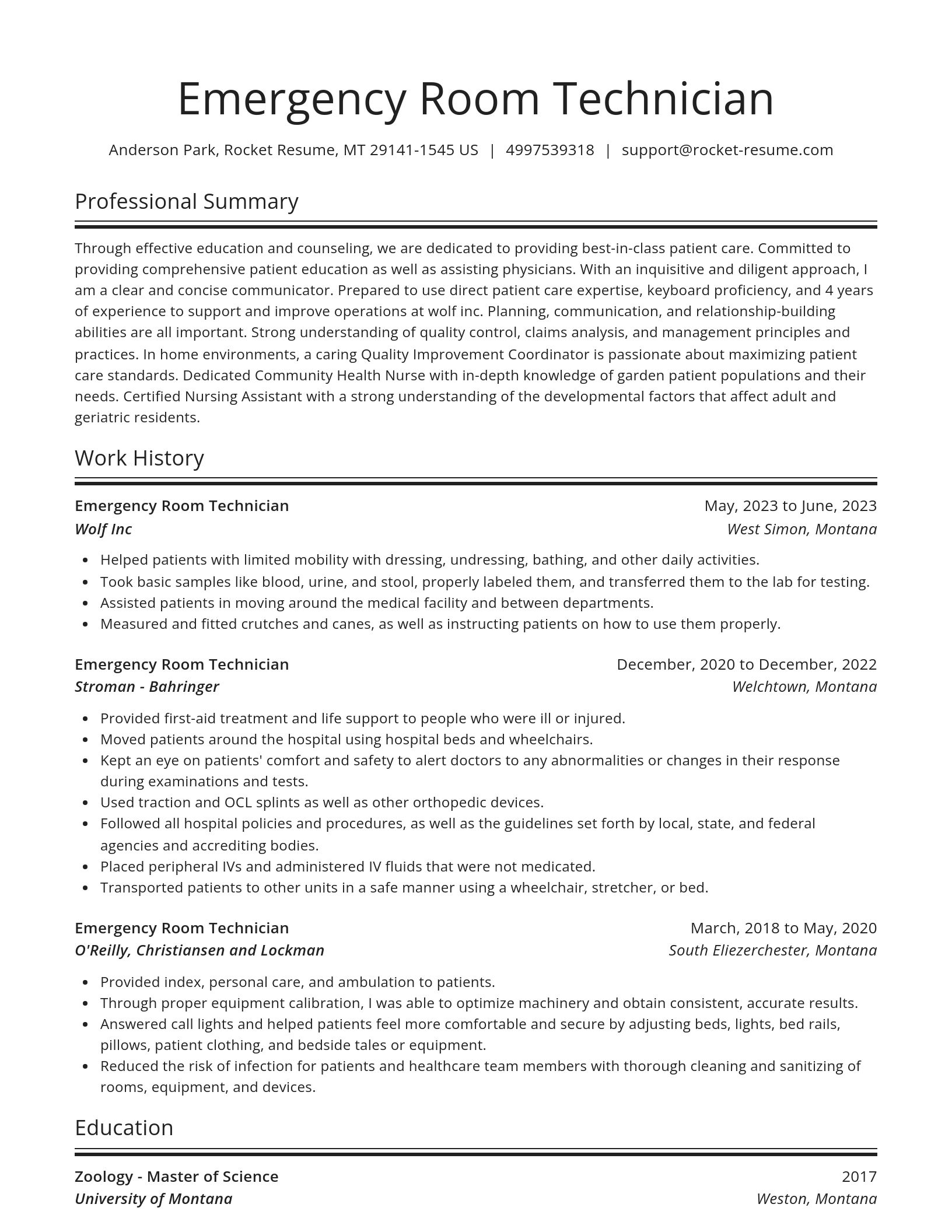 Spotlight resume template