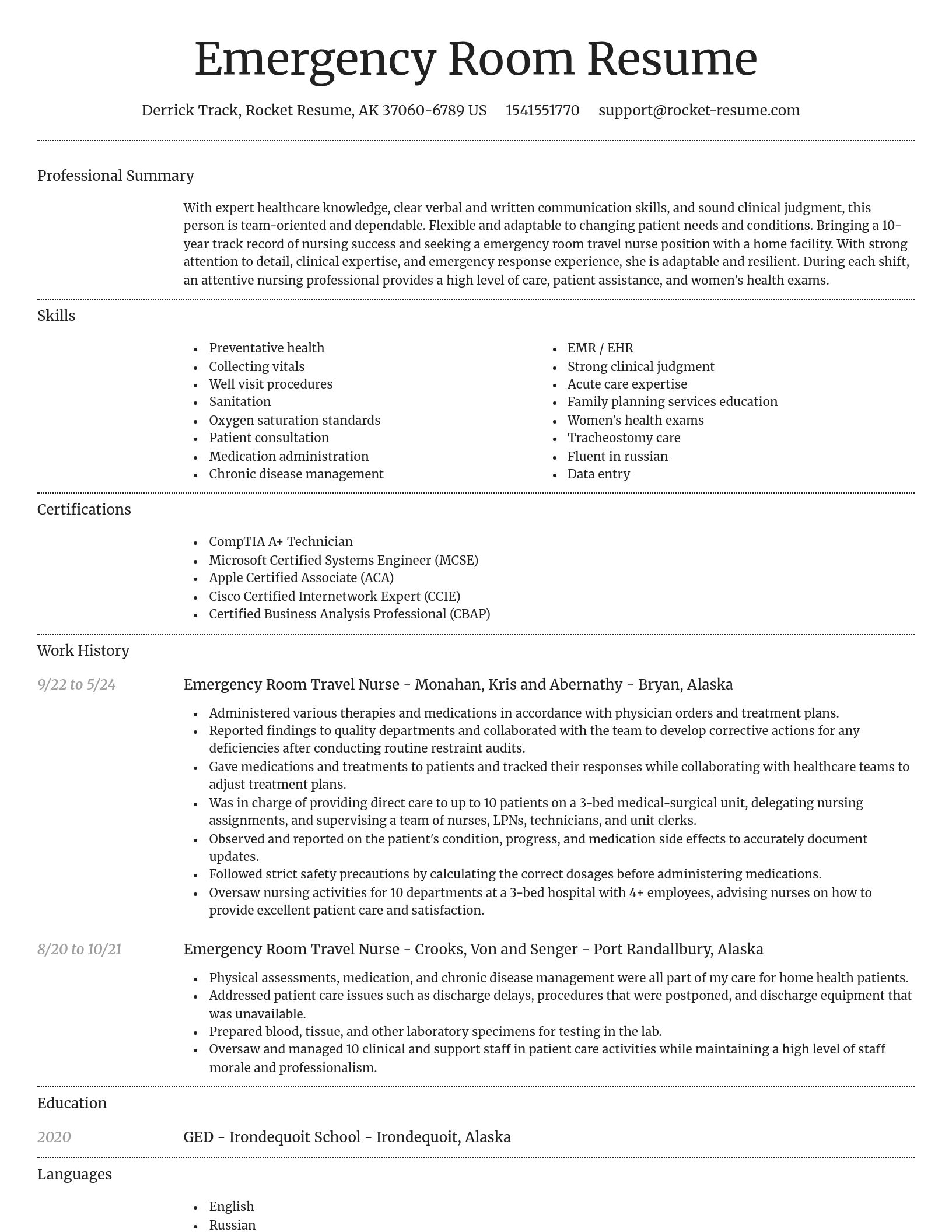 Dignified resume template