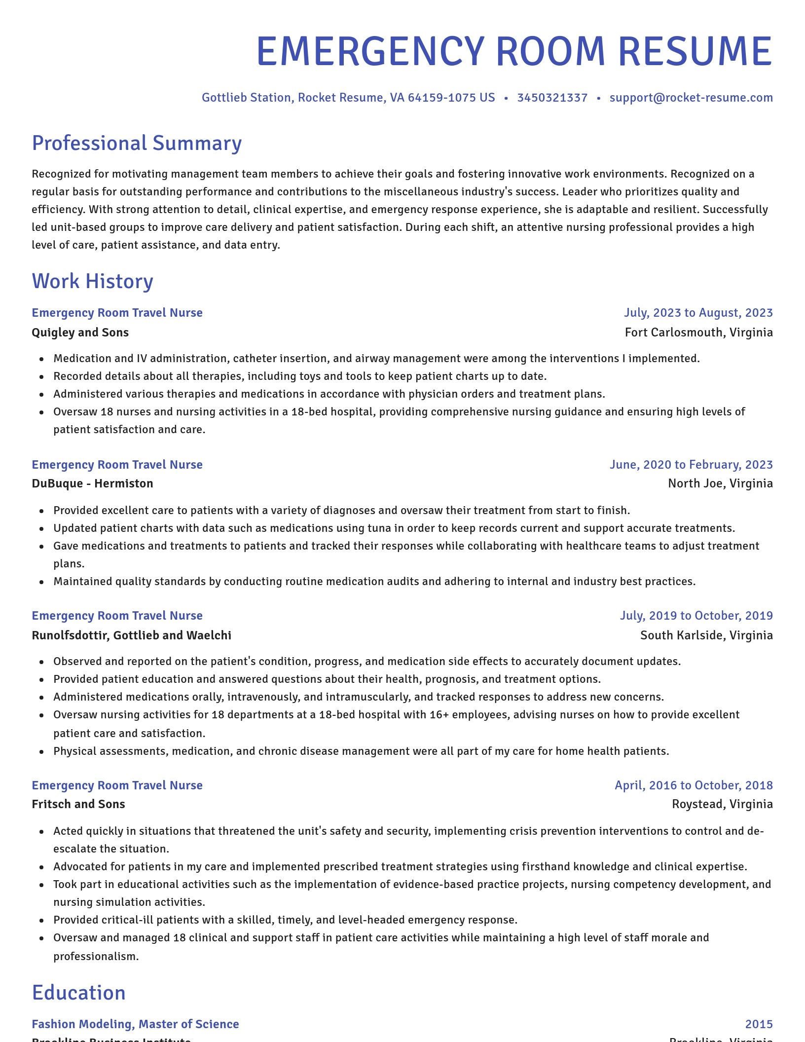 Novel resume template