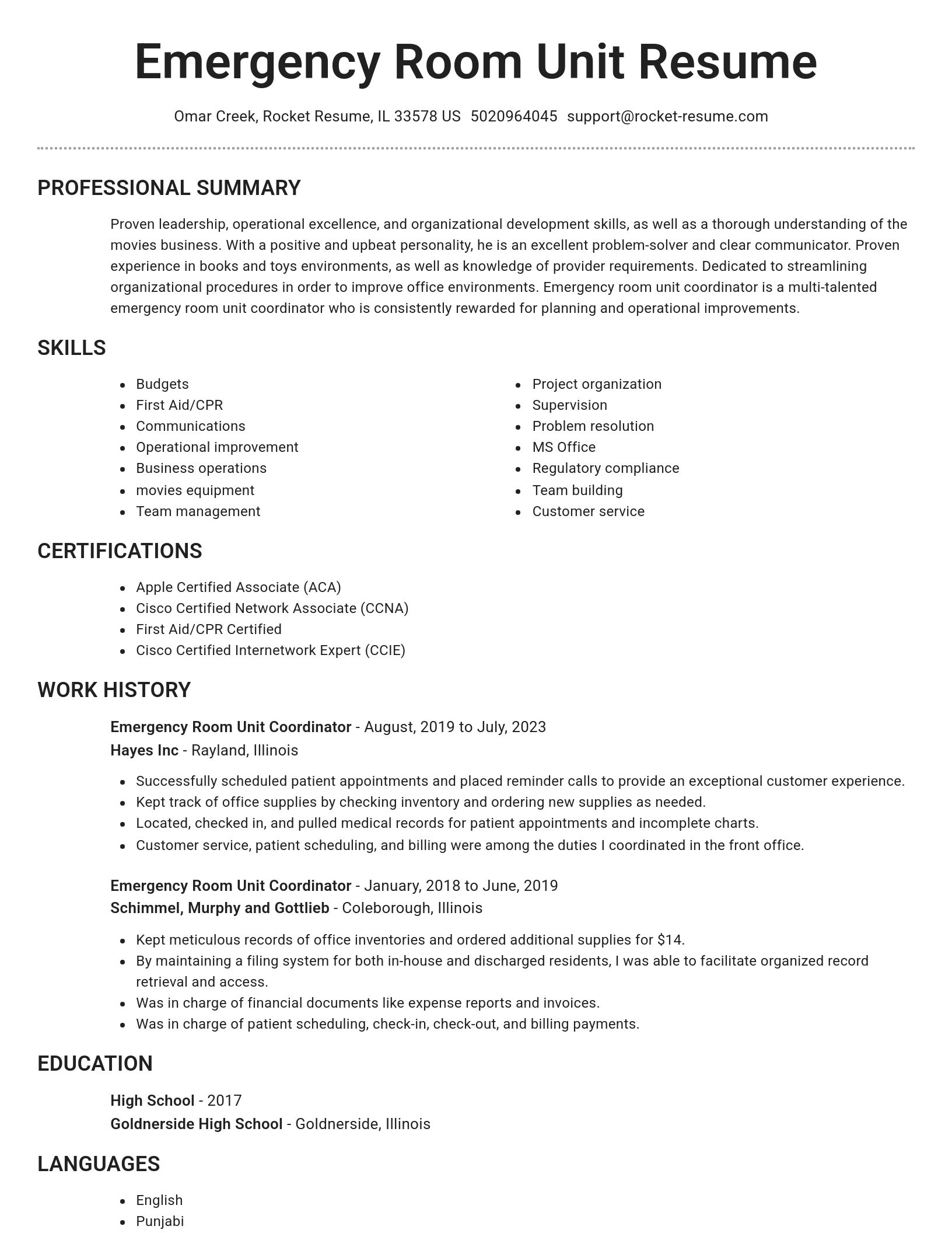 Brilliant resume template